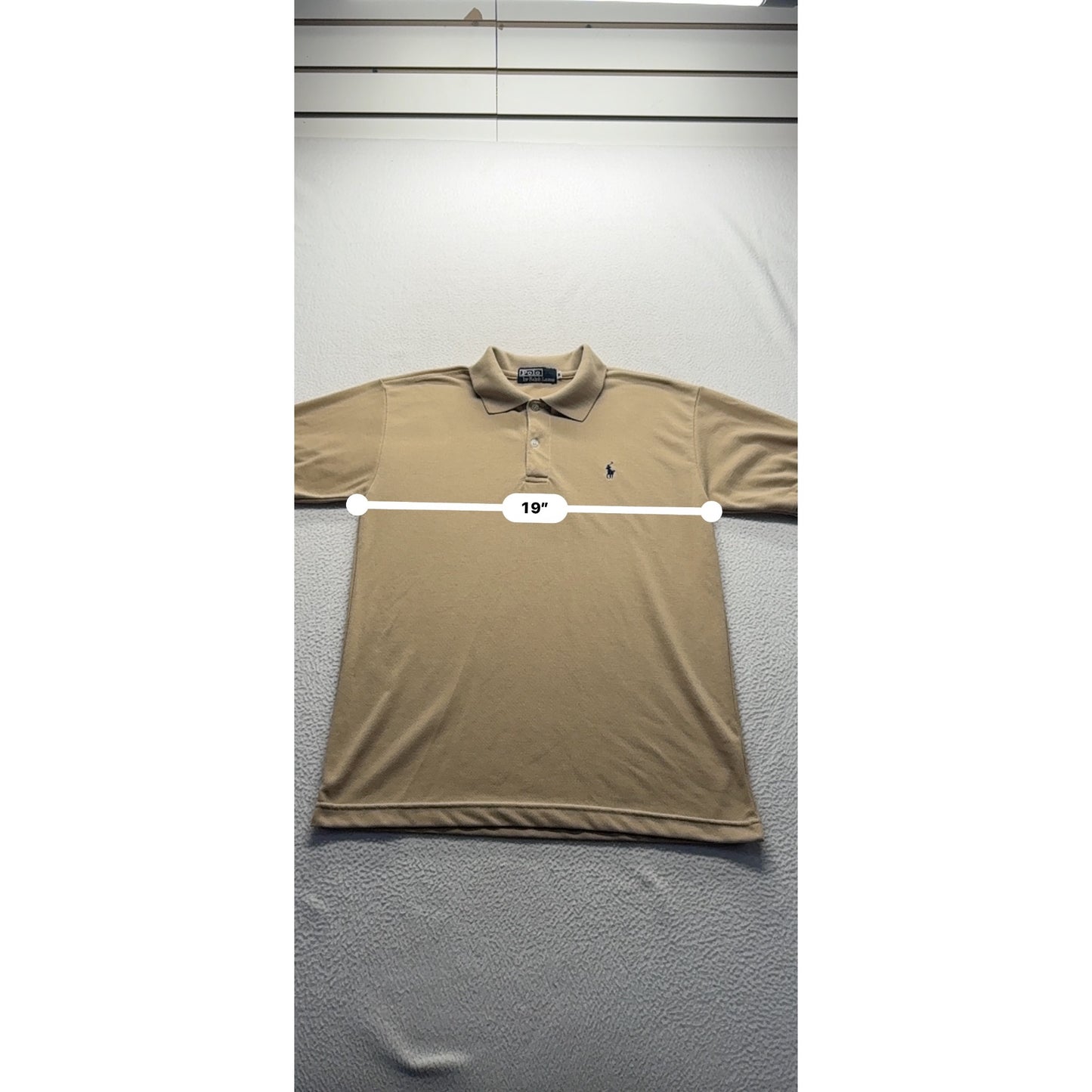 Vintage Polo Ralph Lauren Beige Short Sleeve Polo Shirt #7886