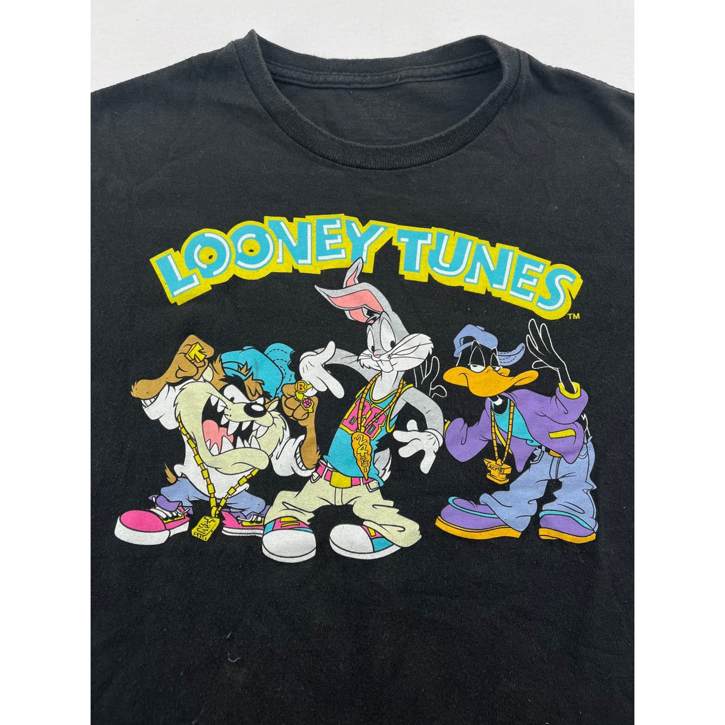 Looney Tunes Mens Black Graphic T-Shirt Medium 100% Cotton #6218