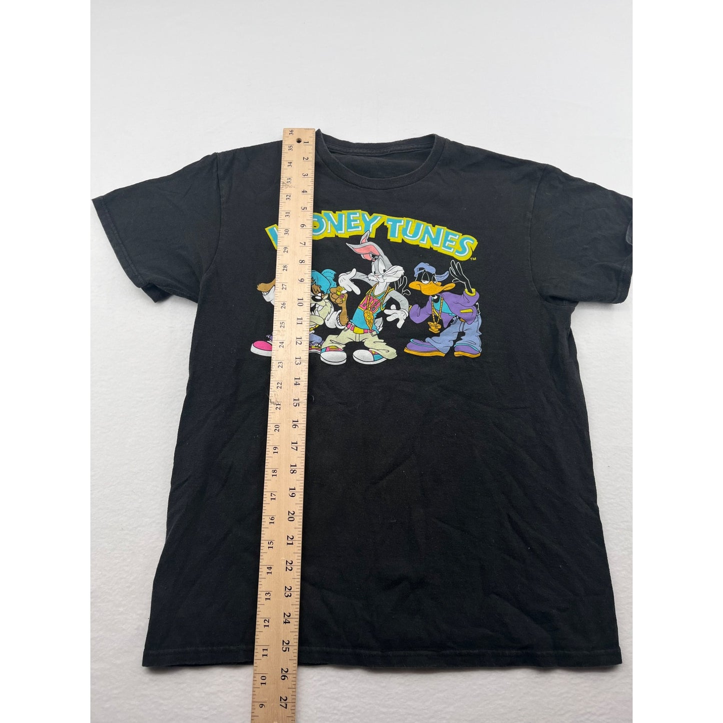 Looney Tunes Mens Black Graphic T-Shirt Medium 100% Cotton #6218