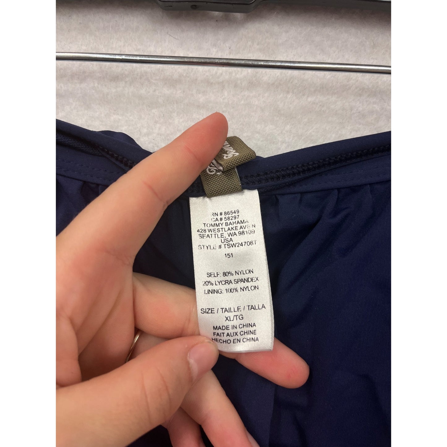 Tommy Bahama Womens XL Navy Swim Tankini #8450