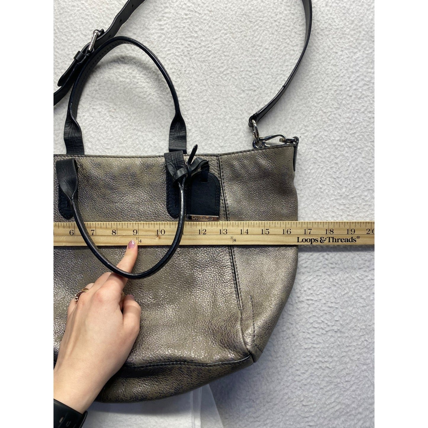 Cole Haan Metallic Pebbled Leather Shoulder Tote Bag #5962