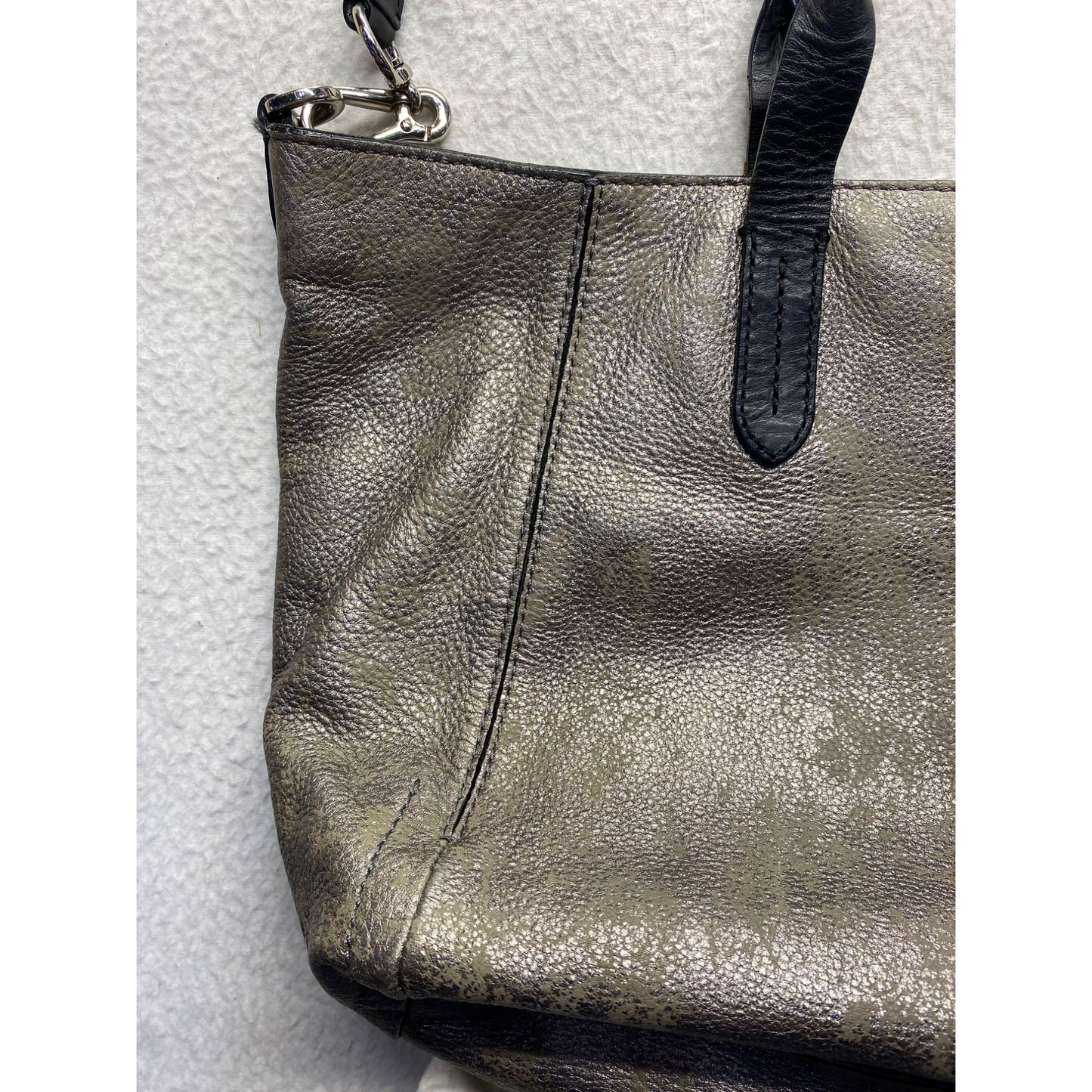 Cole Haan Metallic Pebbled Leather Shoulder Tote Bag #5962