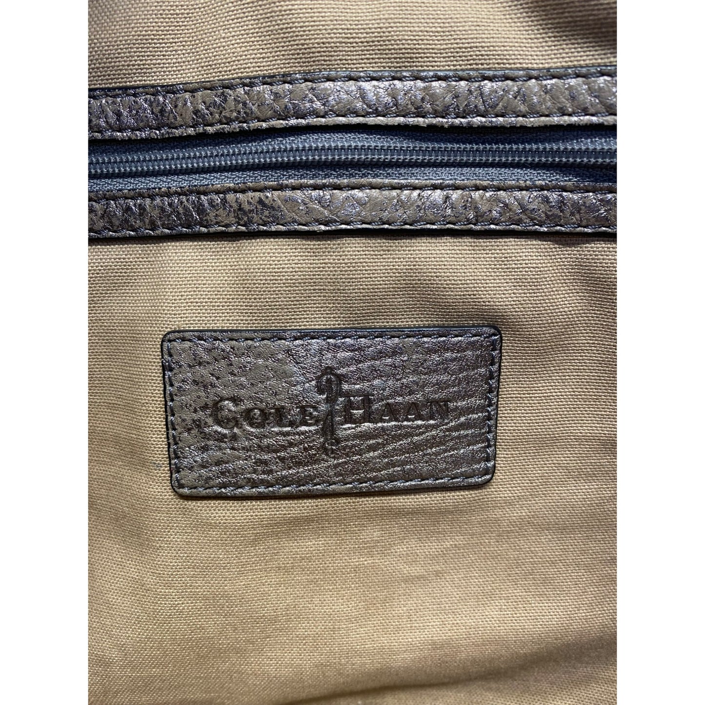Cole Haan Metallic Pebbled Leather Shoulder Tote Bag #5962