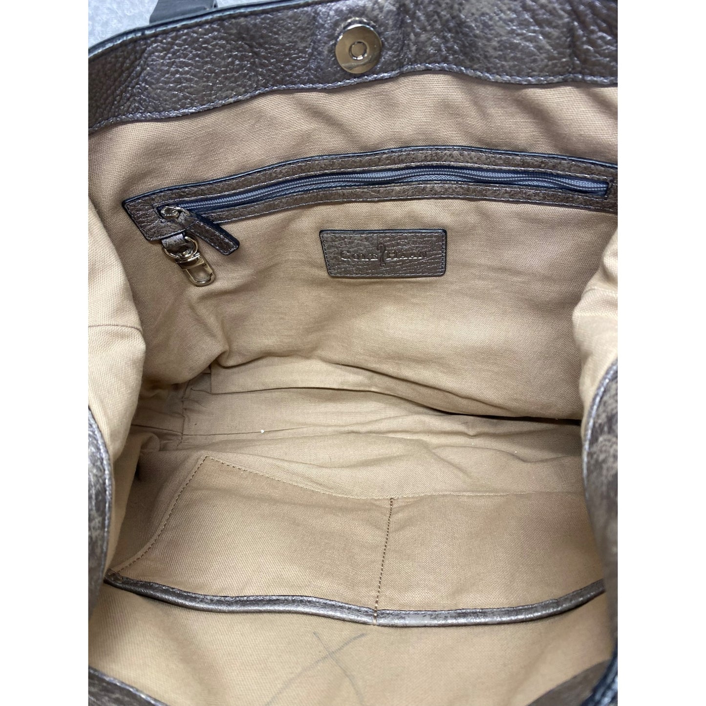 Cole Haan Metallic Pebbled Leather Shoulder Tote Bag #5962