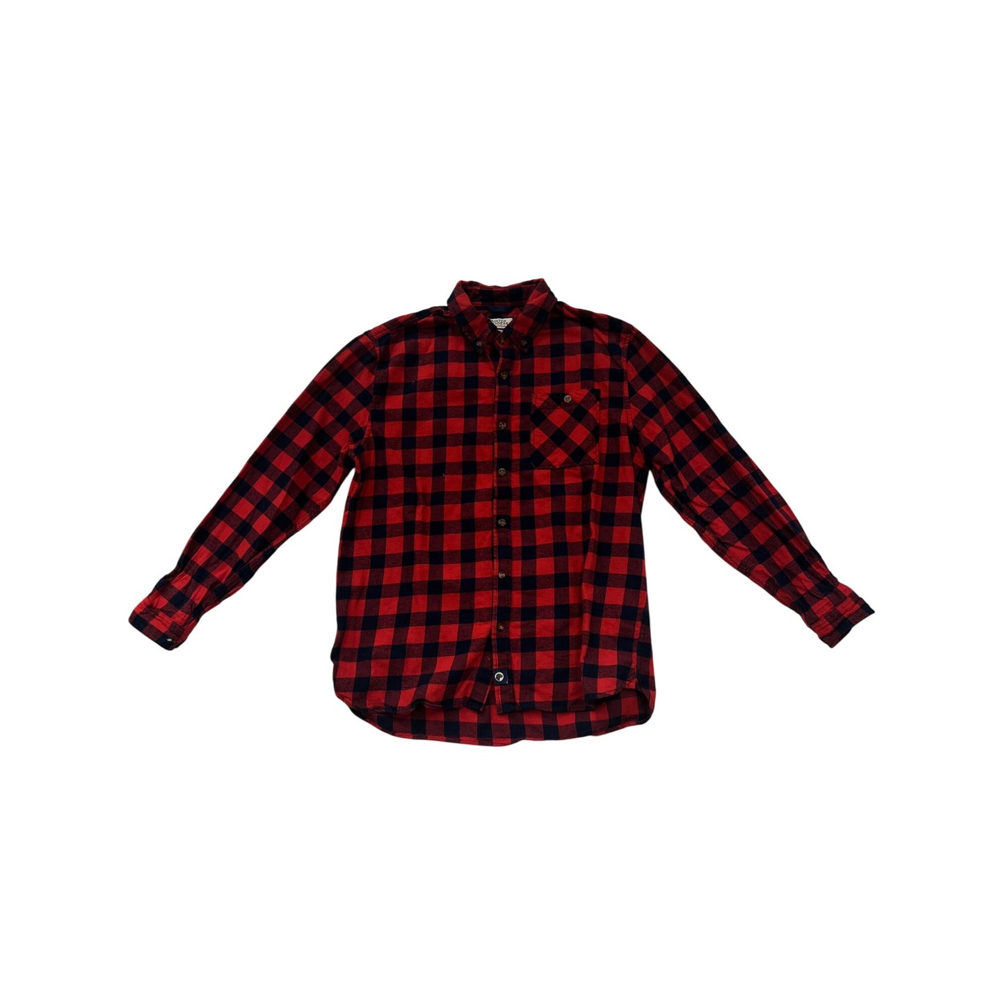 Men’s Boston Traders Red & Black Plaid Long Sleeve Flannel #2991