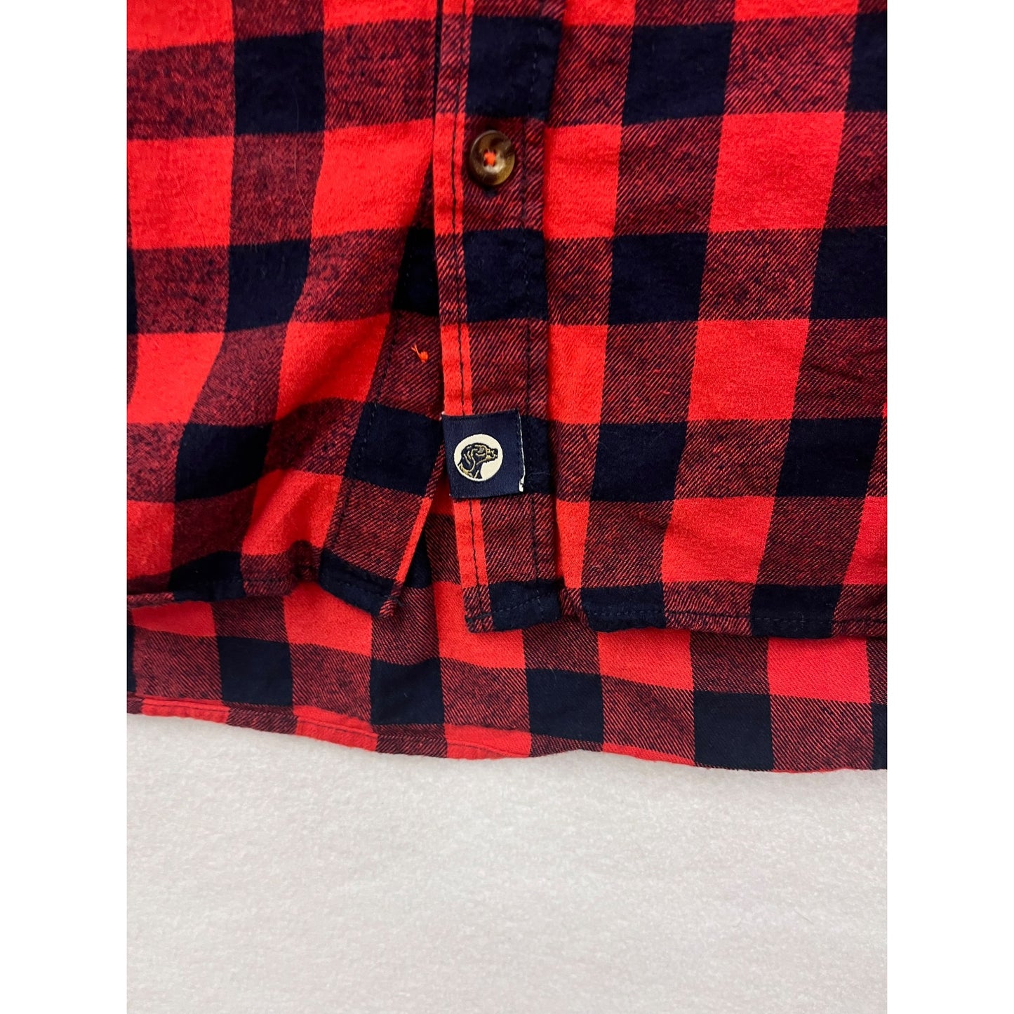 Men’s Boston Traders Red & Black Plaid Long Sleeve Flannel #2991