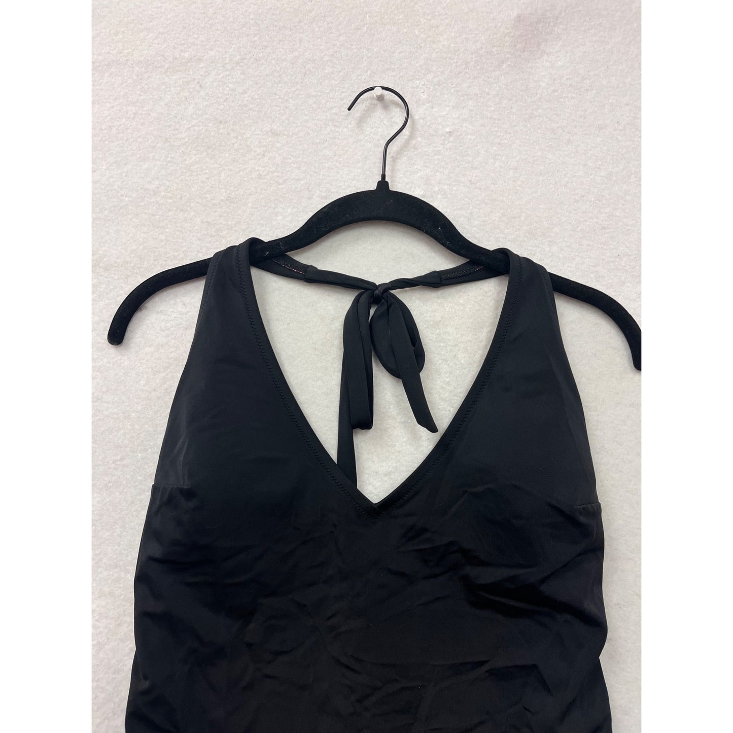 Black Halter One-Piece Swimsuit With Pink Lining Womens Size L By PINK #59A