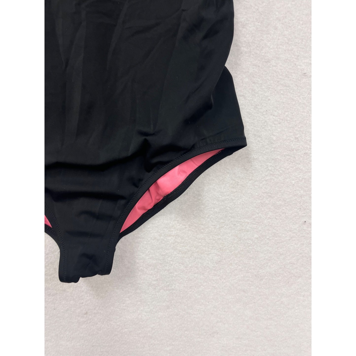 Black Halter One-Piece Swimsuit With Pink Lining Womens Size L By PINK #59A