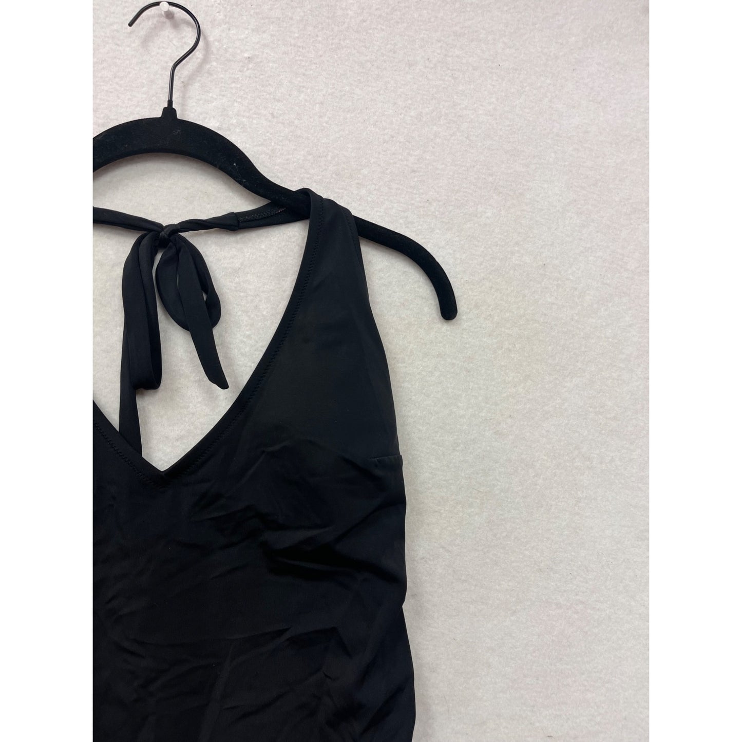 Black Halter One-Piece Swimsuit With Pink Lining Womens Size L By PINK #59A