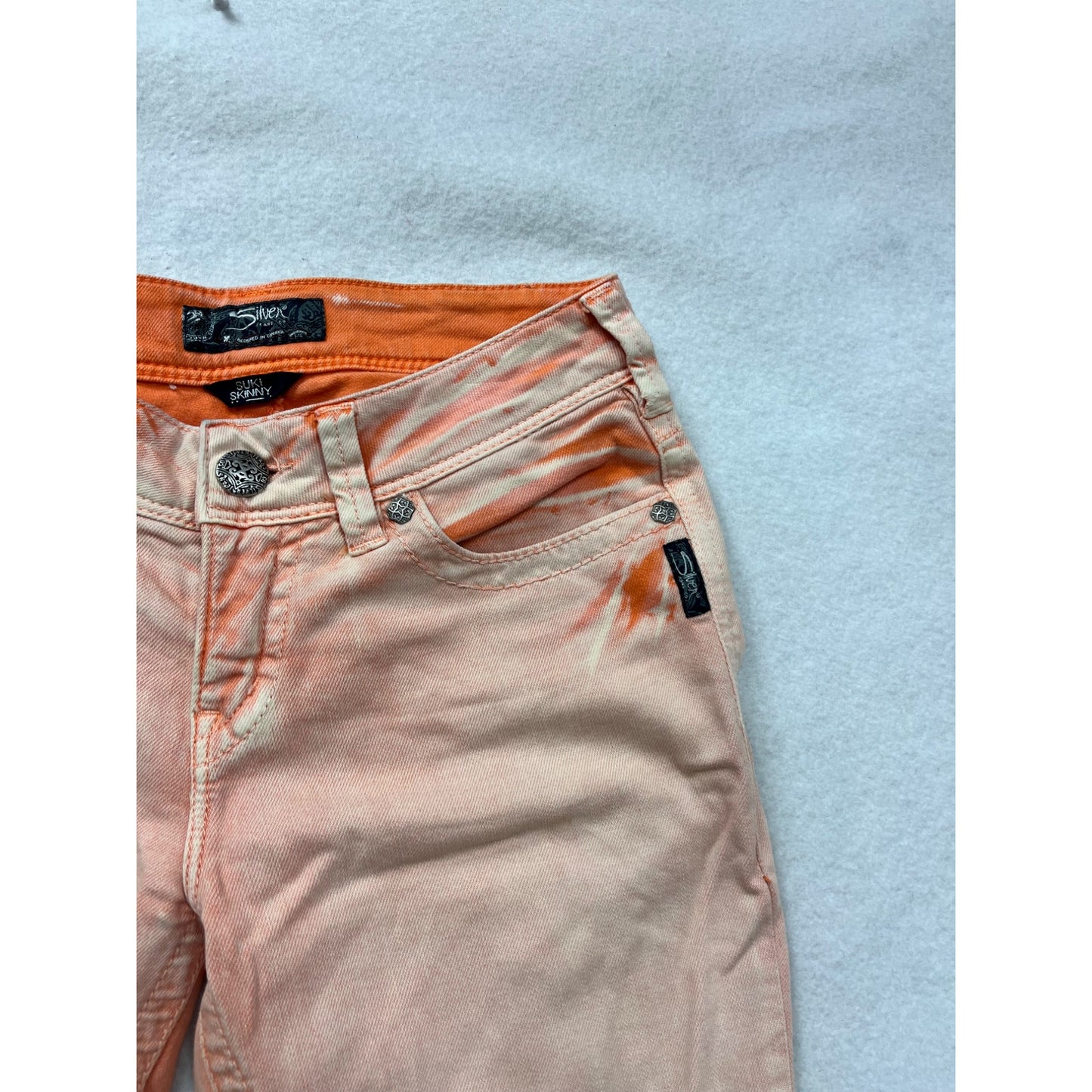 Silver Jeans Co. Suki Skinny Womens 27/31 (Us 4) Light Pink Orange Jeans