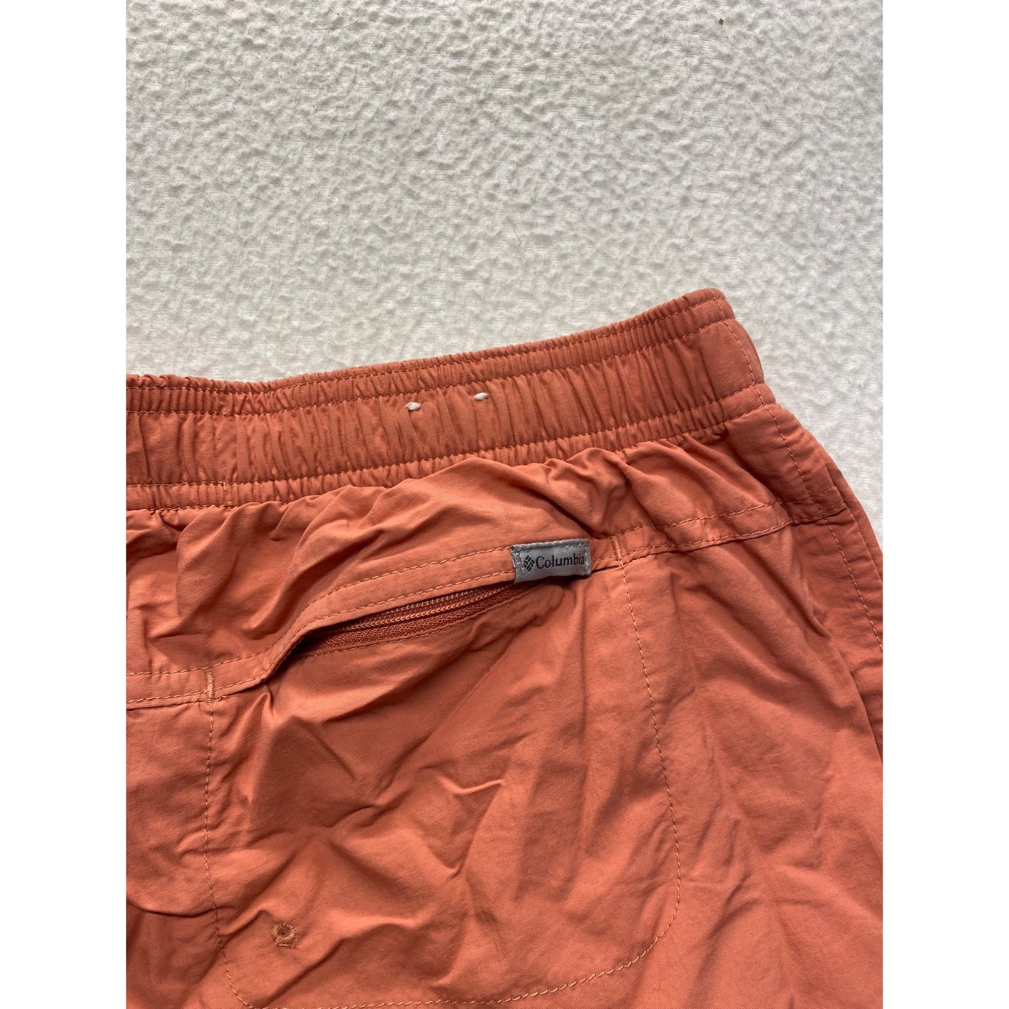 Columbia Womens Medium Orange Nylon Shorts With Elastic Waist #7333