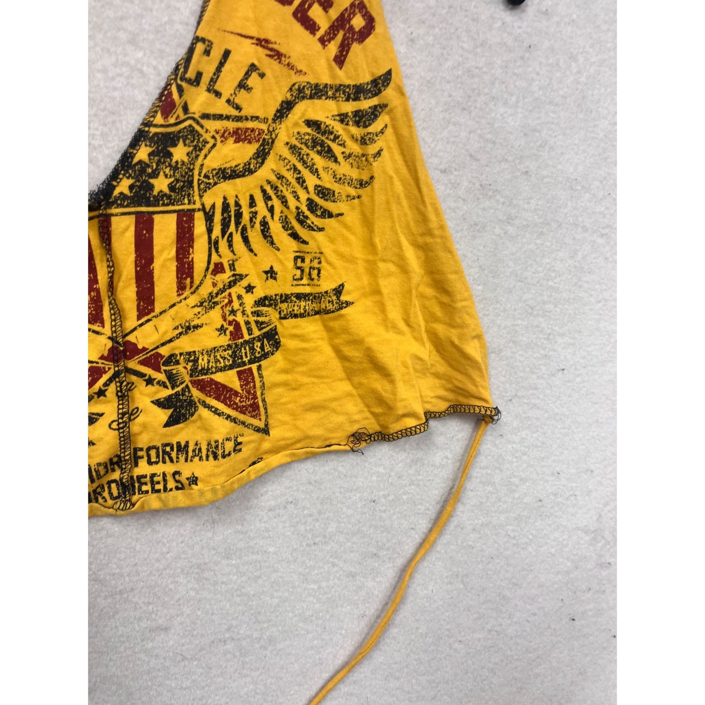 Yellow American Rider Halter Crop Top With Tie Back #806A