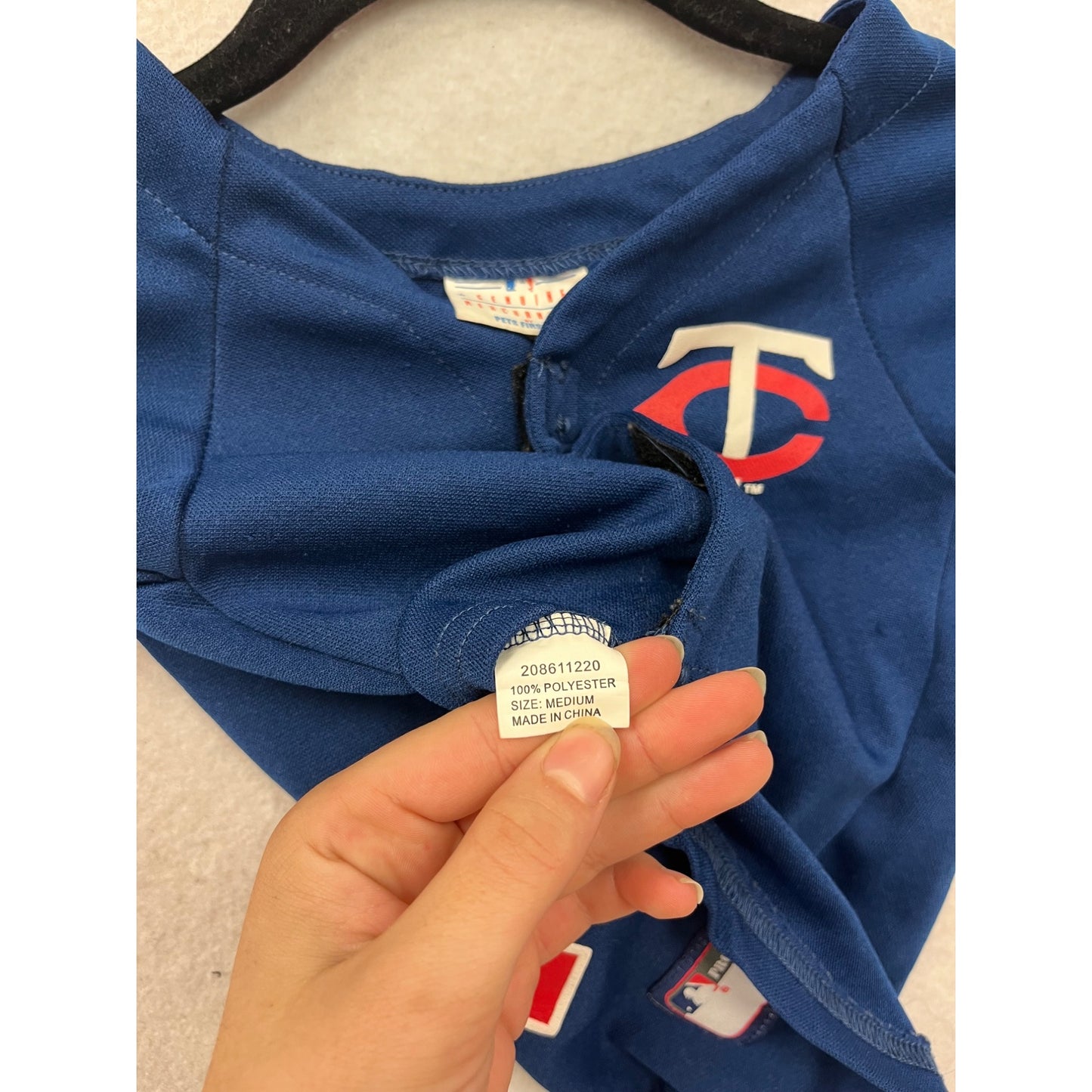 Minnesota Twins Dog Jersey Medium Blue Polyester MLB Official Pet Apparel #8987