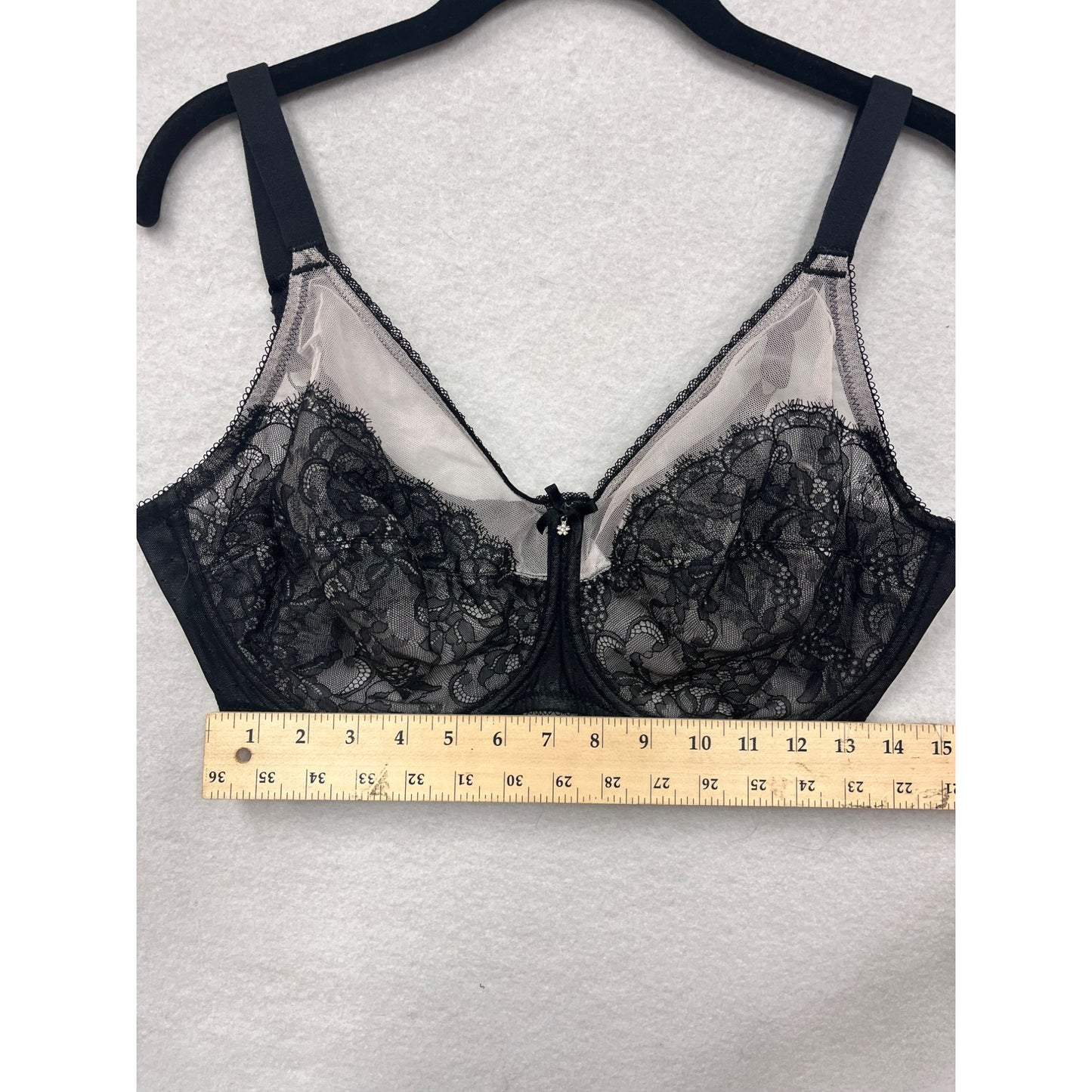 Wacoal Womens Sheer Black Lace Bra Size 40DDD #6268