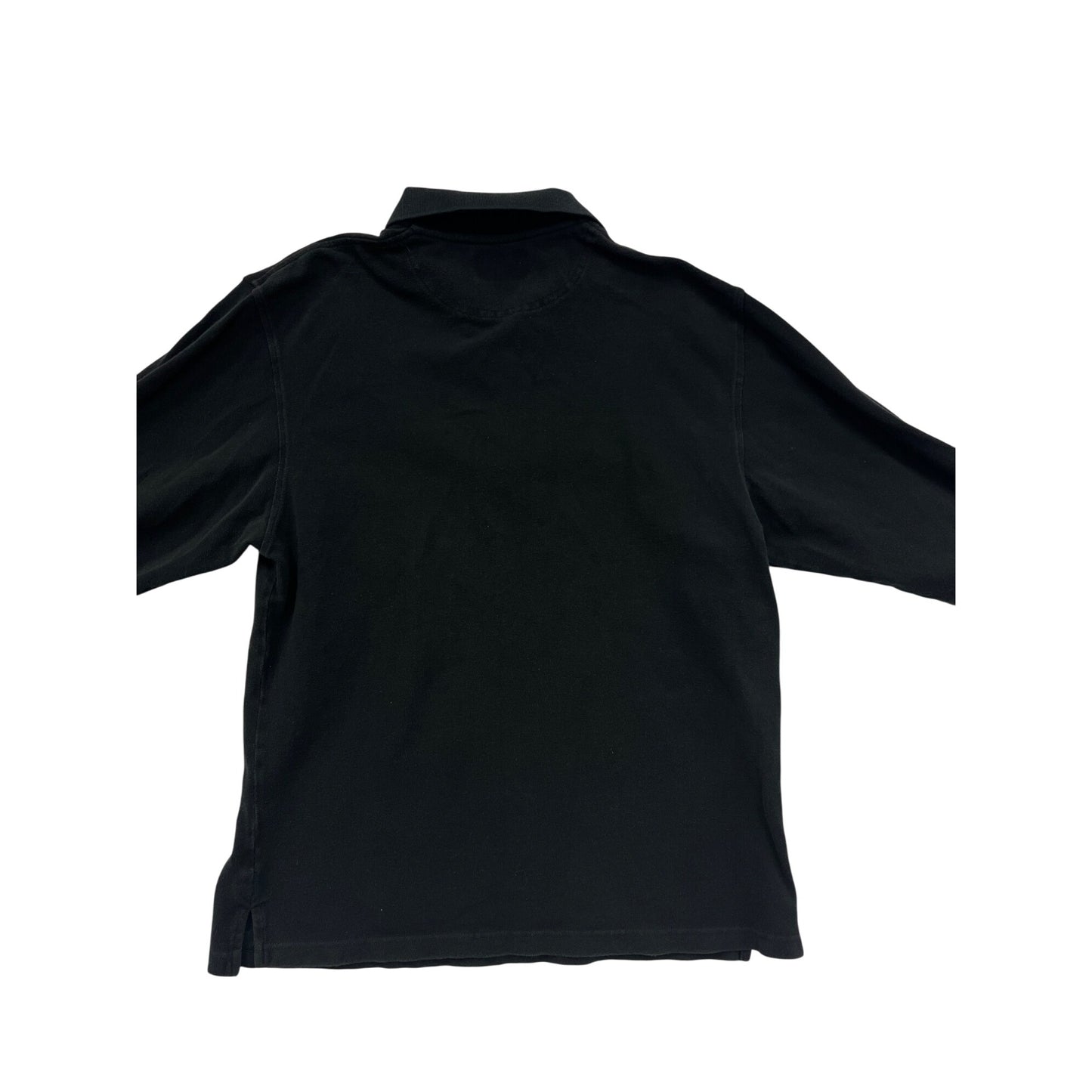 Men’s Medium Minnesota Wild Black Long-Sleeve Polo Shirt By Port Authority Embroidered Logo Wells Fargo Patch