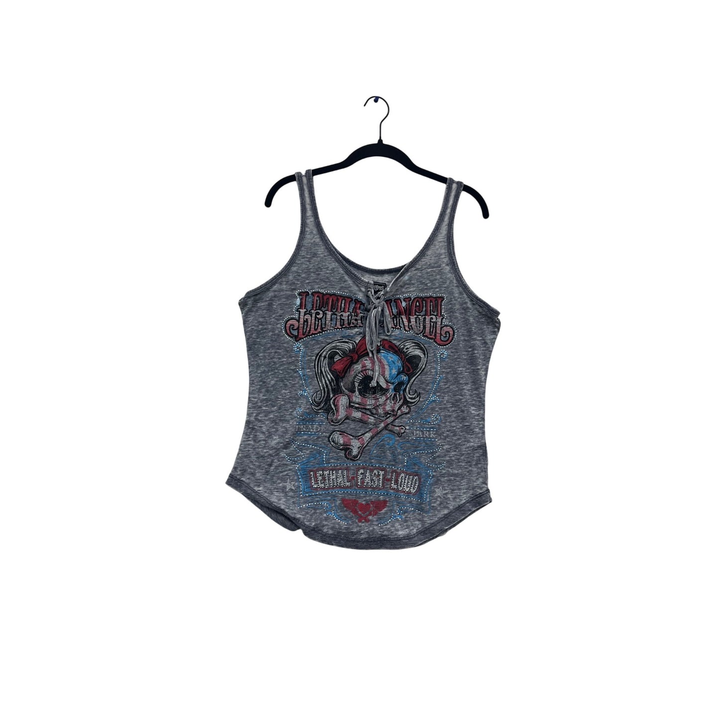 Lethal Angel Gray Graphic Tank Top Size 2X #807A