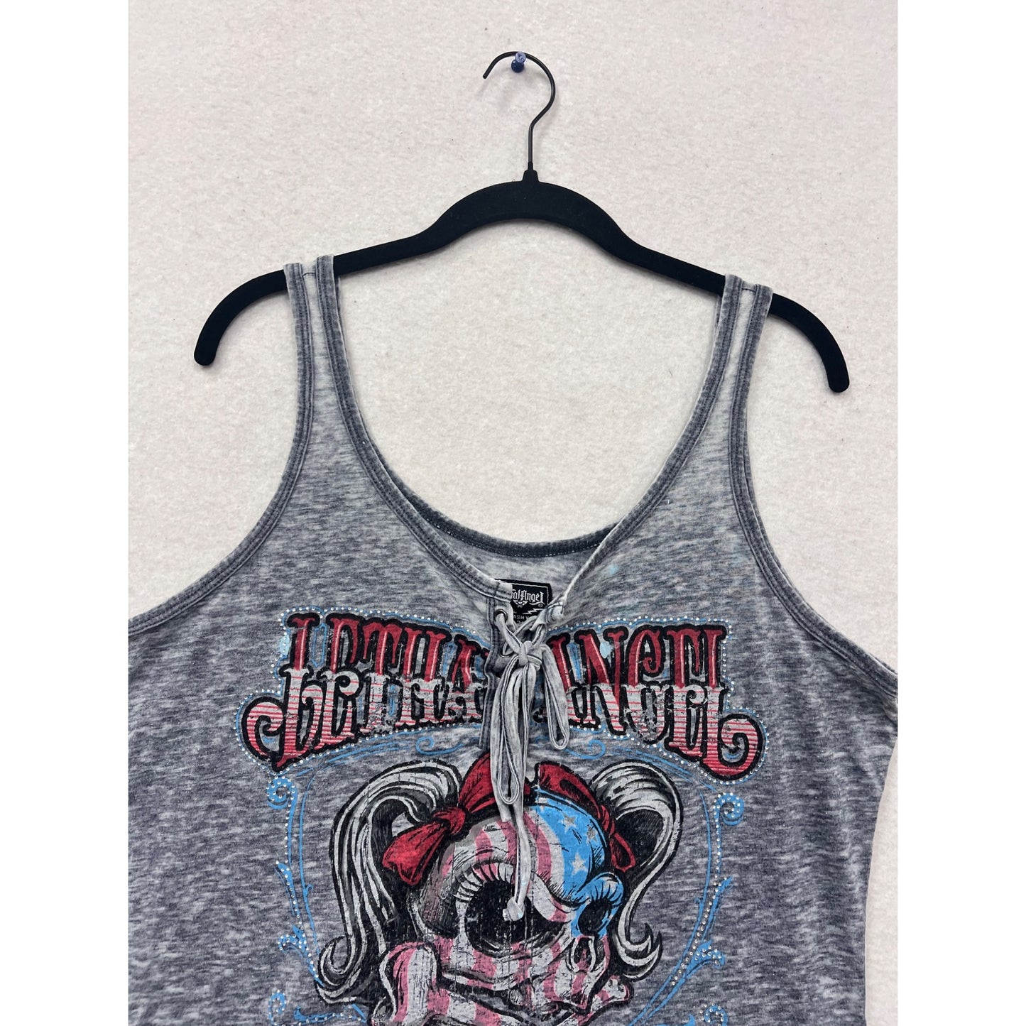 Lethal Angel Gray Graphic Tank Top Size 2X #807A