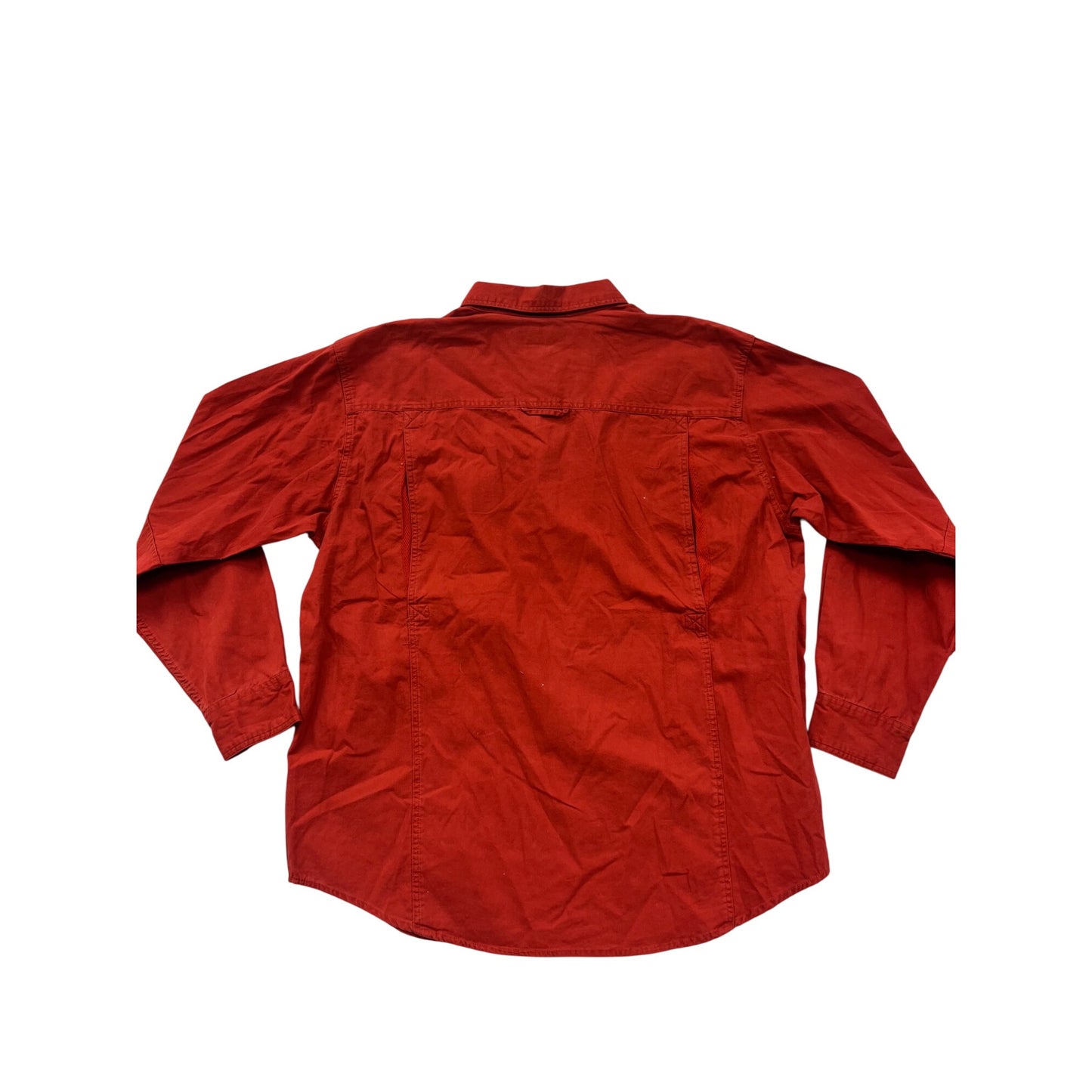 Mens Guide Series Red Button-Up Shirt XL 100% Cotton Long Sleeve #6340