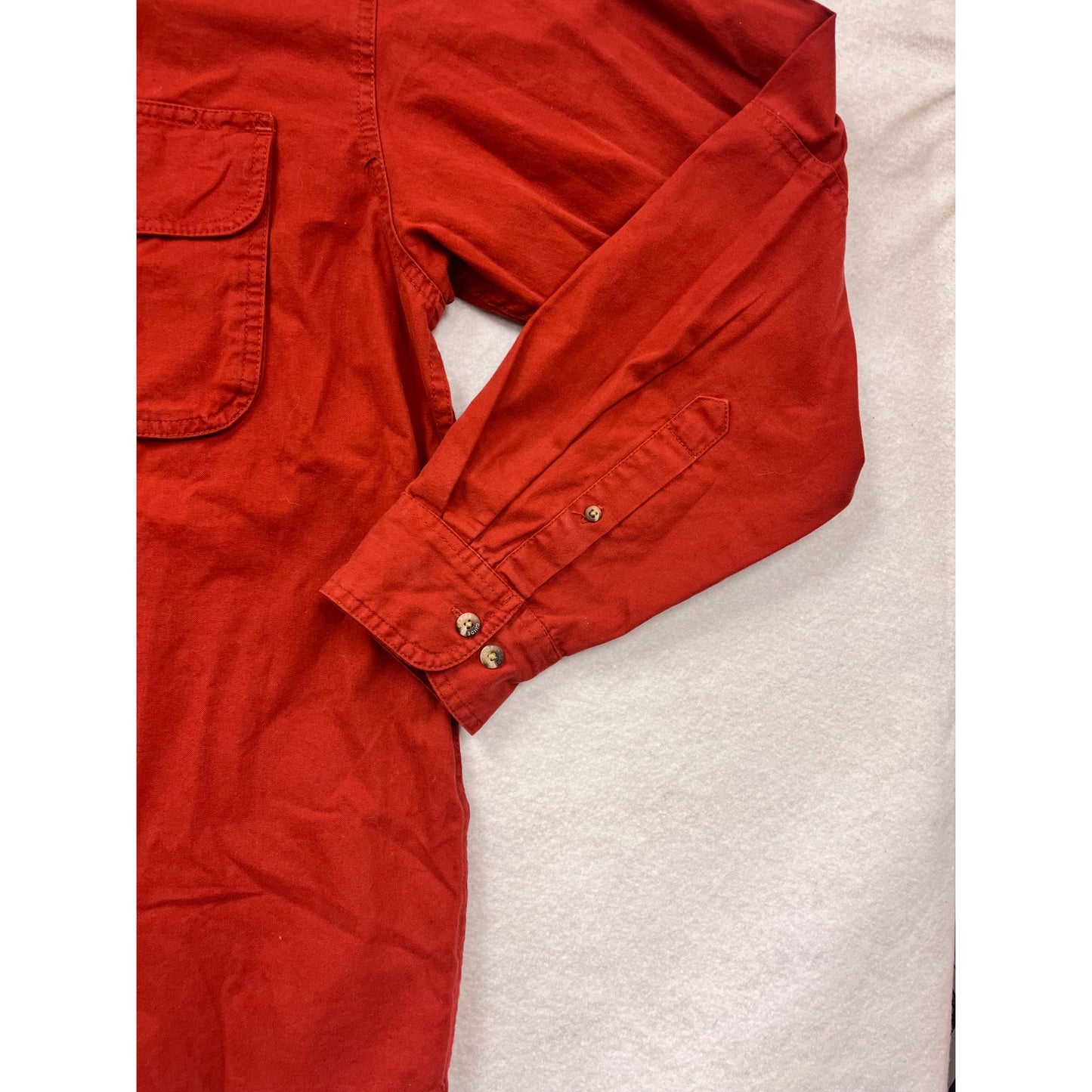 Mens Guide Series Red Button-Up Shirt XL 100% Cotton Long Sleeve #6340