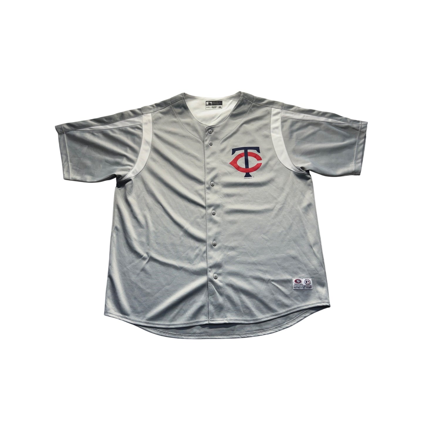Minnesota Twins Gray Button-Up Baseball Jersey 2XL True Fan Series #7808