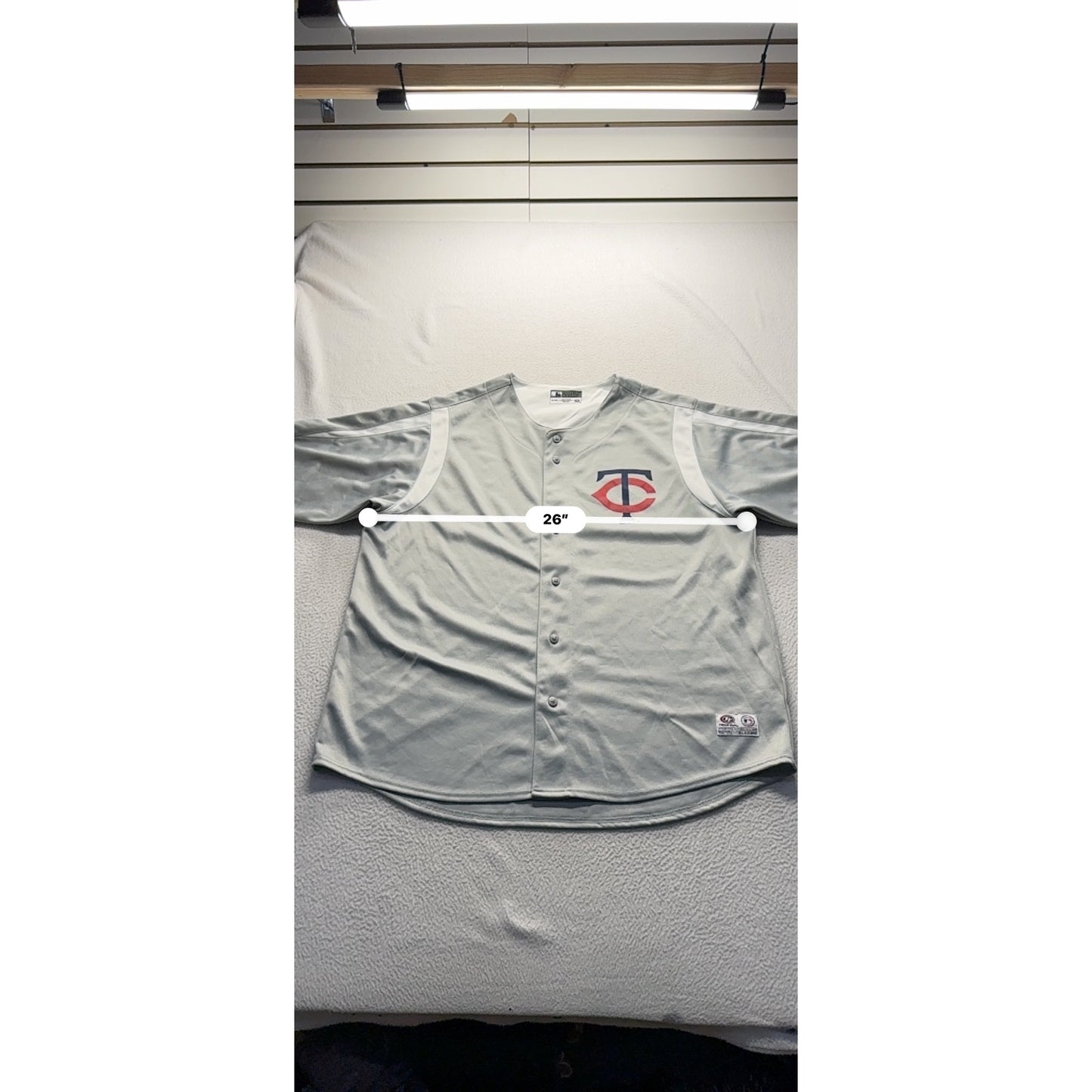 Minnesota Twins Gray Button-Up Baseball Jersey 2XL True Fan Series #7808