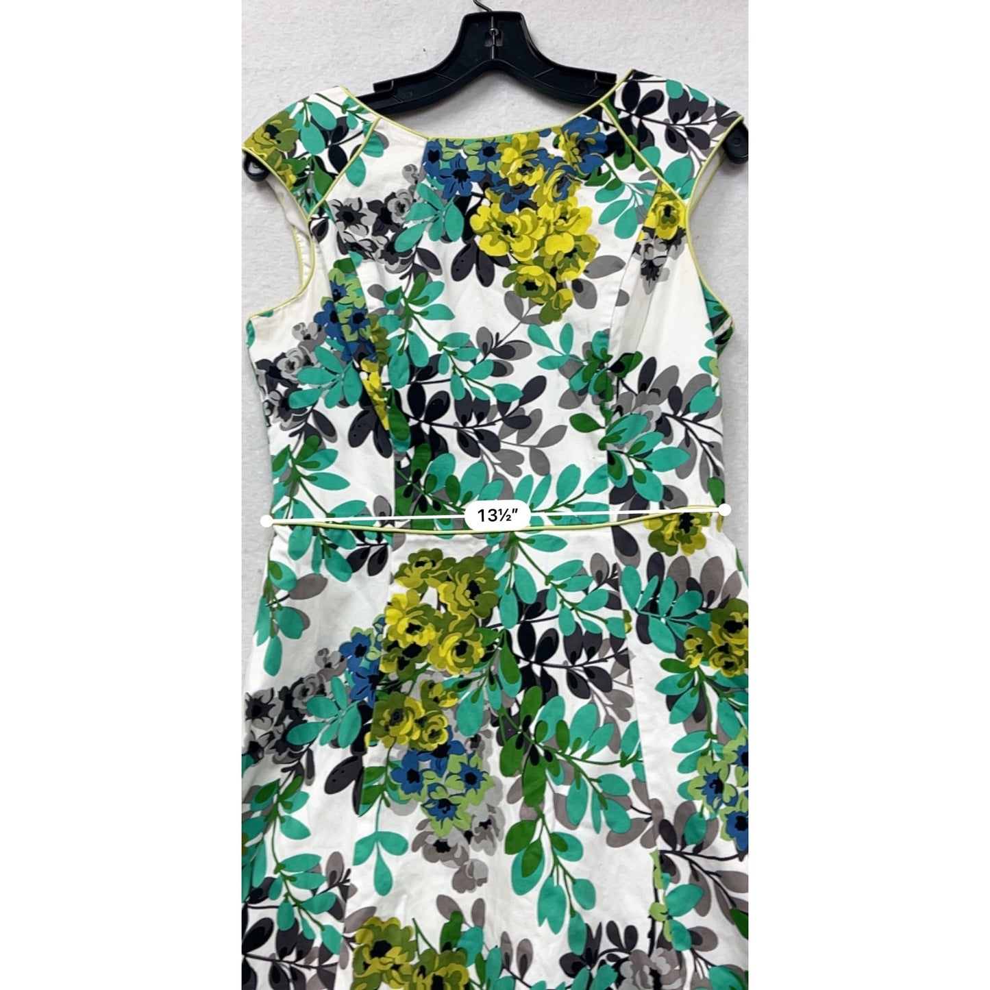 Fit & Flare Dress By London Style Collection Green & Yellow Floral Print #8366