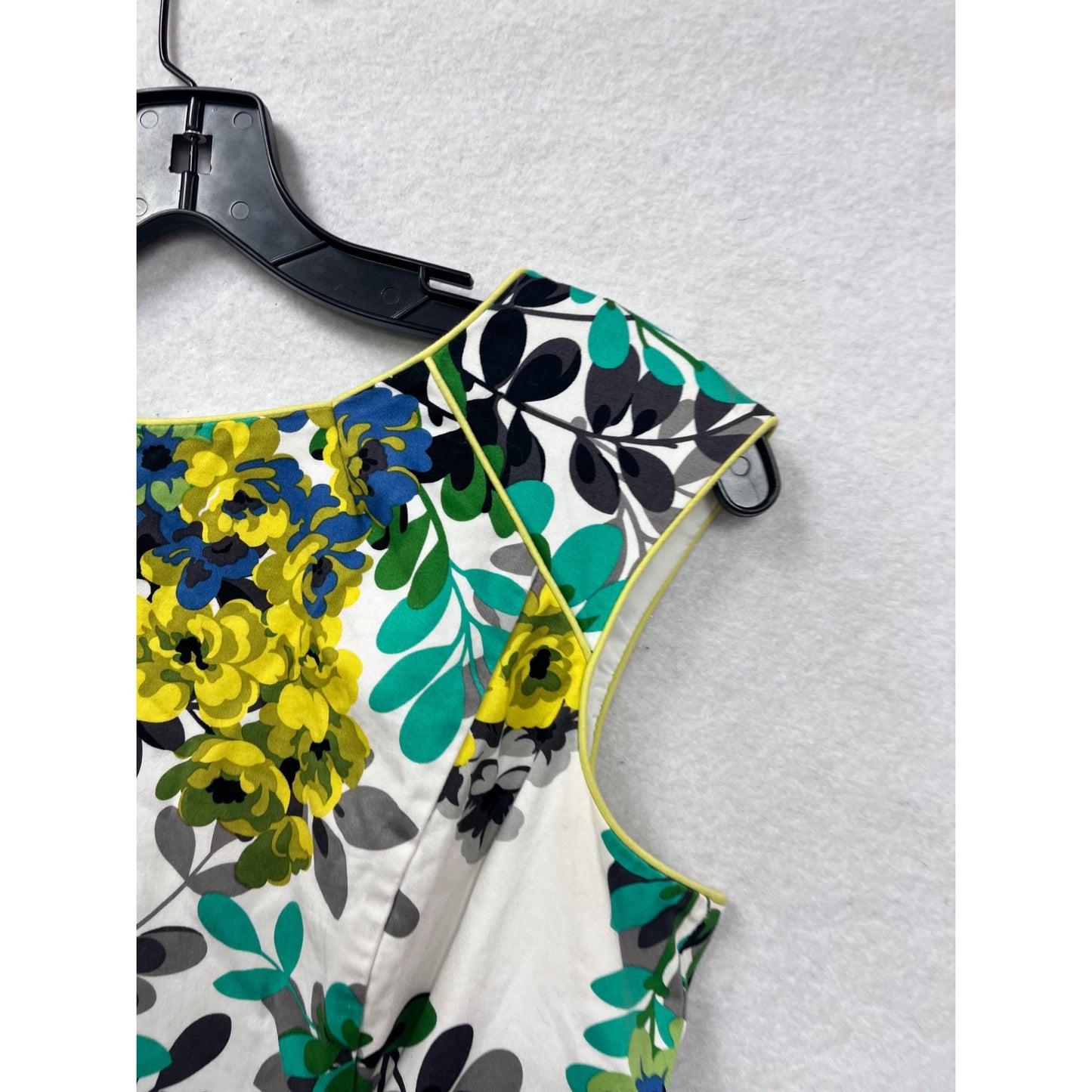 Fit & Flare Dress By London Style Collection Green & Yellow Floral Print #8366