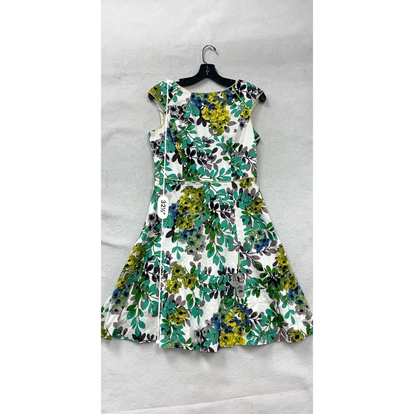 Fit & Flare Dress By London Style Collection Green & Yellow Floral Print #8366