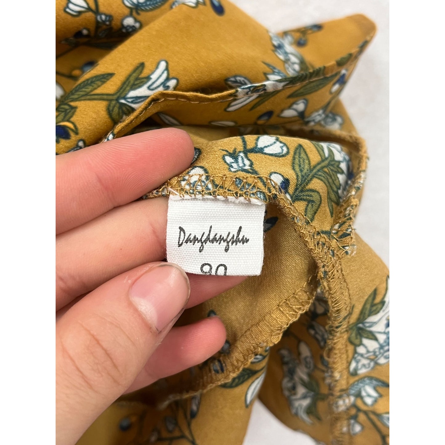 Girls Floral Mustard Sleeveless Peplum Top By Dangshanglan #8386