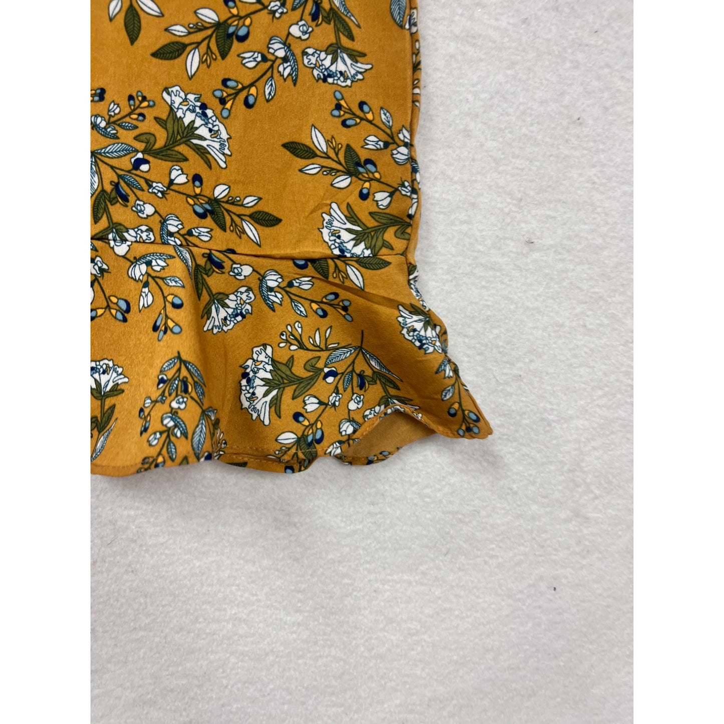 Girls Floral Mustard Sleeveless Peplum Top By Dangshanglan #8386
