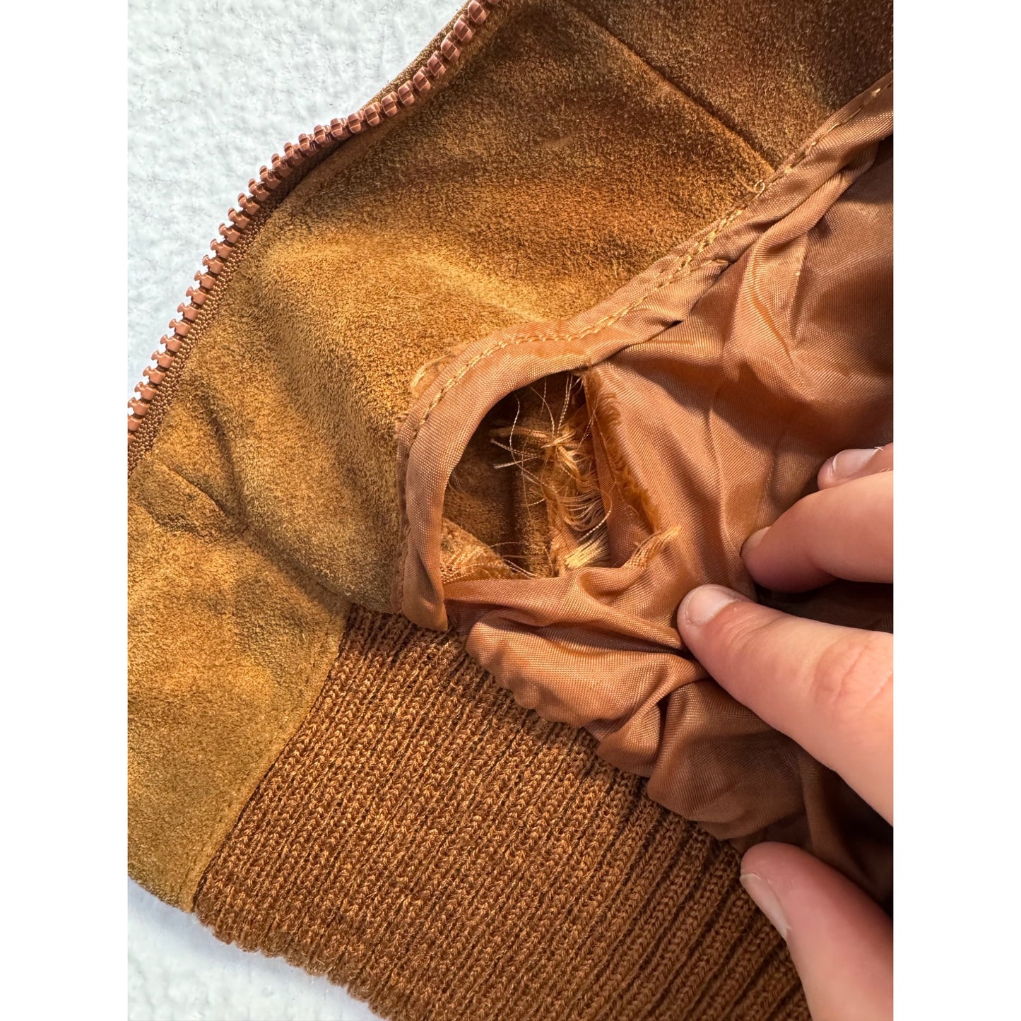 Vintage Bermans Brown Suede Bomber Jacket Size 46 #7990