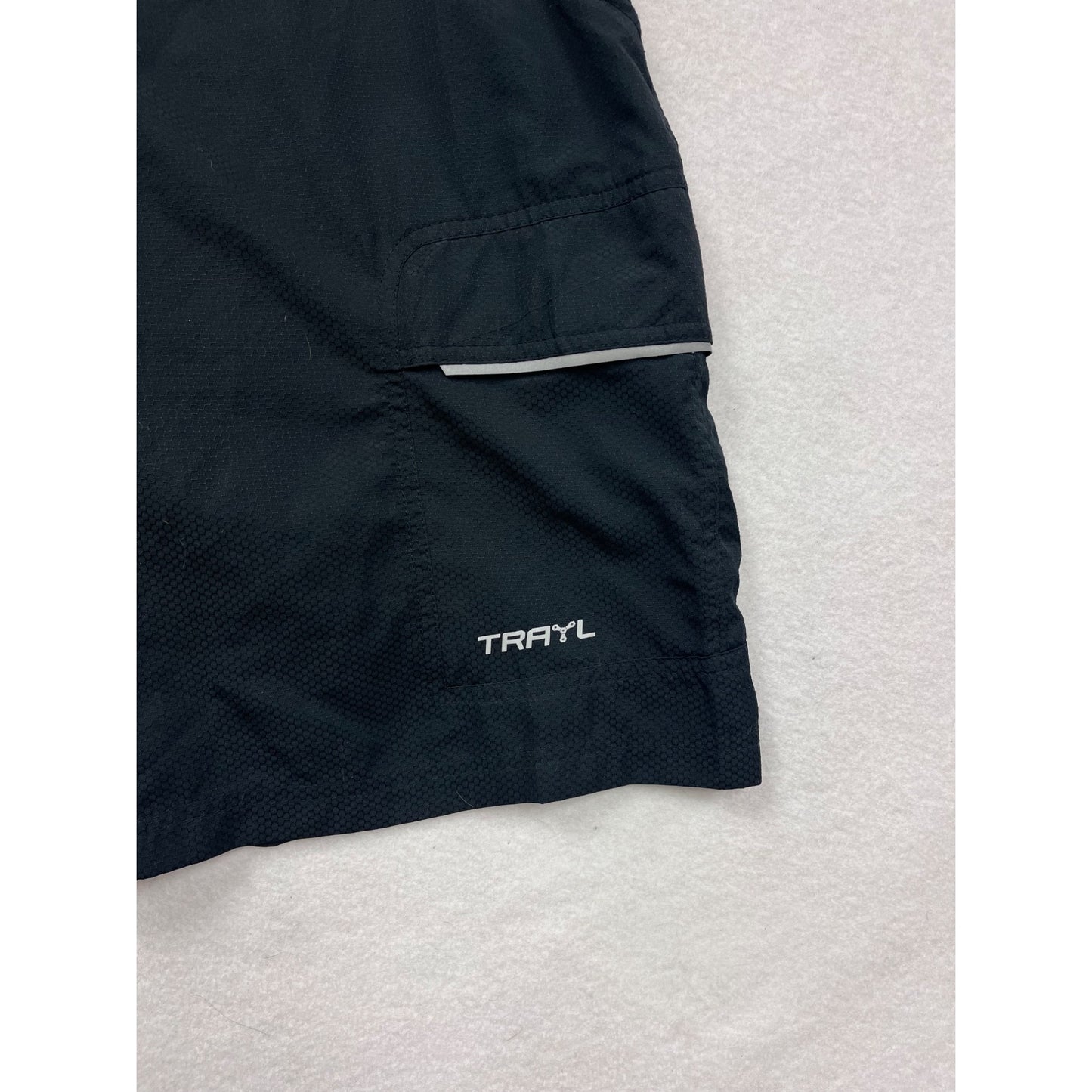 Mens XL Trayl Black Cargo Trail Shorts W/ Belt & Reflective Details #6603
