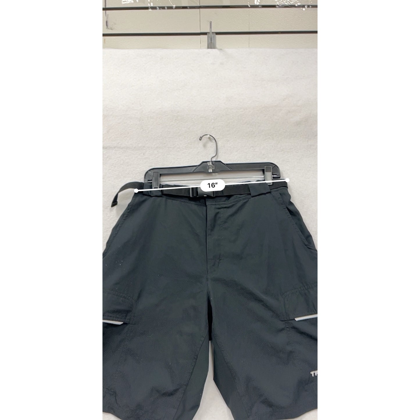Mens XL Trayl Black Cargo Trail Shorts W/ Belt & Reflective Details #6603