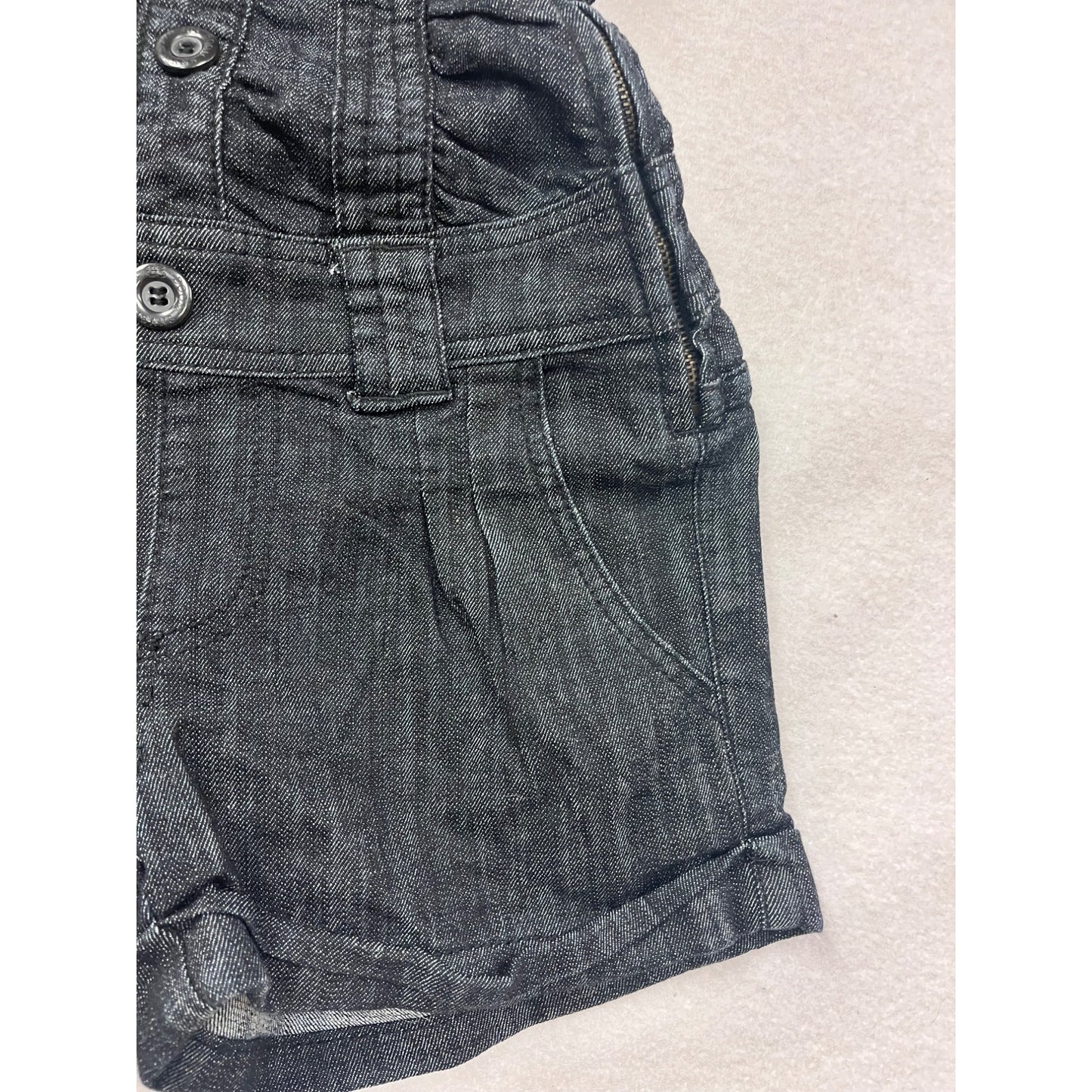 Womens Small Strapless Denim Romper With Button Front & Side Zipper By Boom Boom Jeans #6763