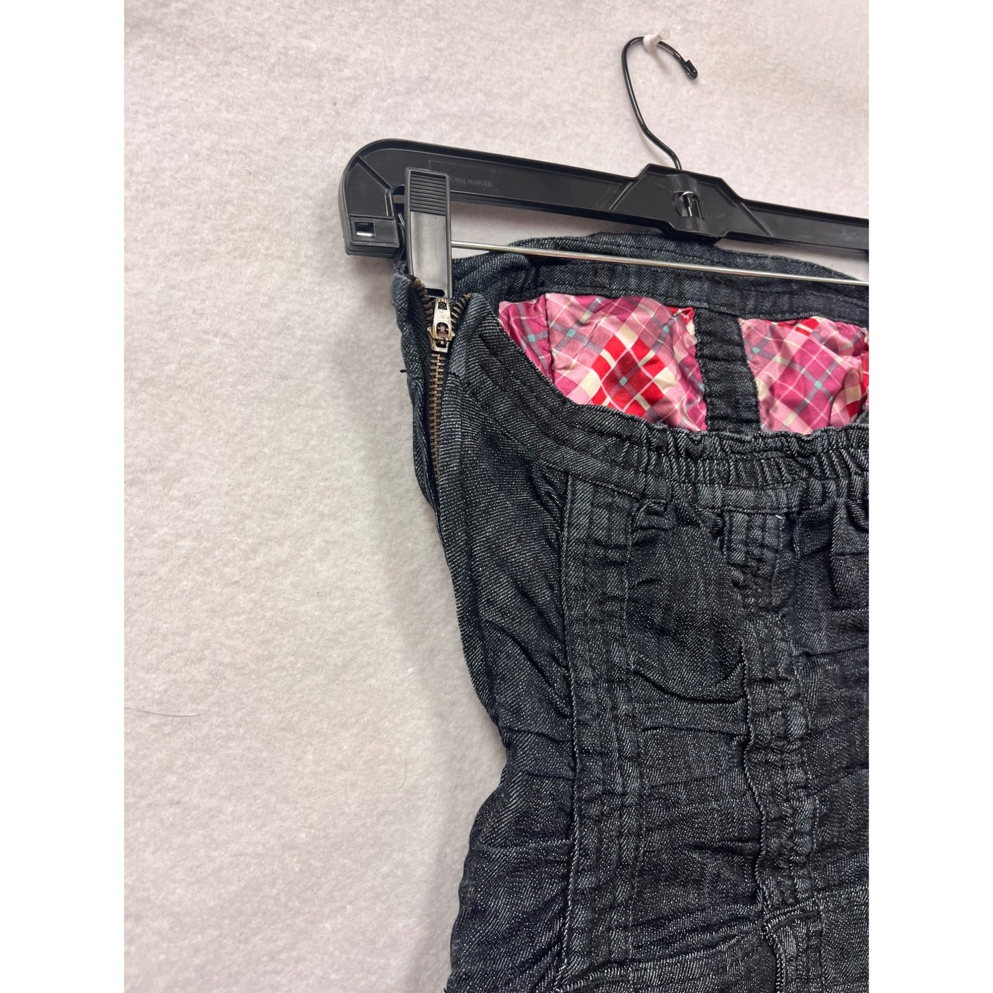 Womens Small Strapless Denim Romper With Button Front & Side Zipper By Boom Boom Jeans #6763