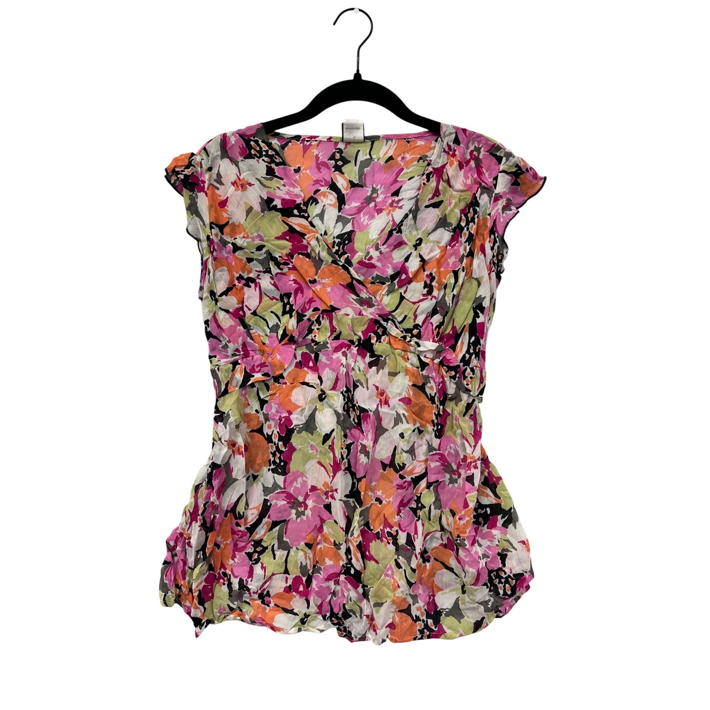 Floral Print Womens Maternity Top With Tie Back Cap Sleeves #6496