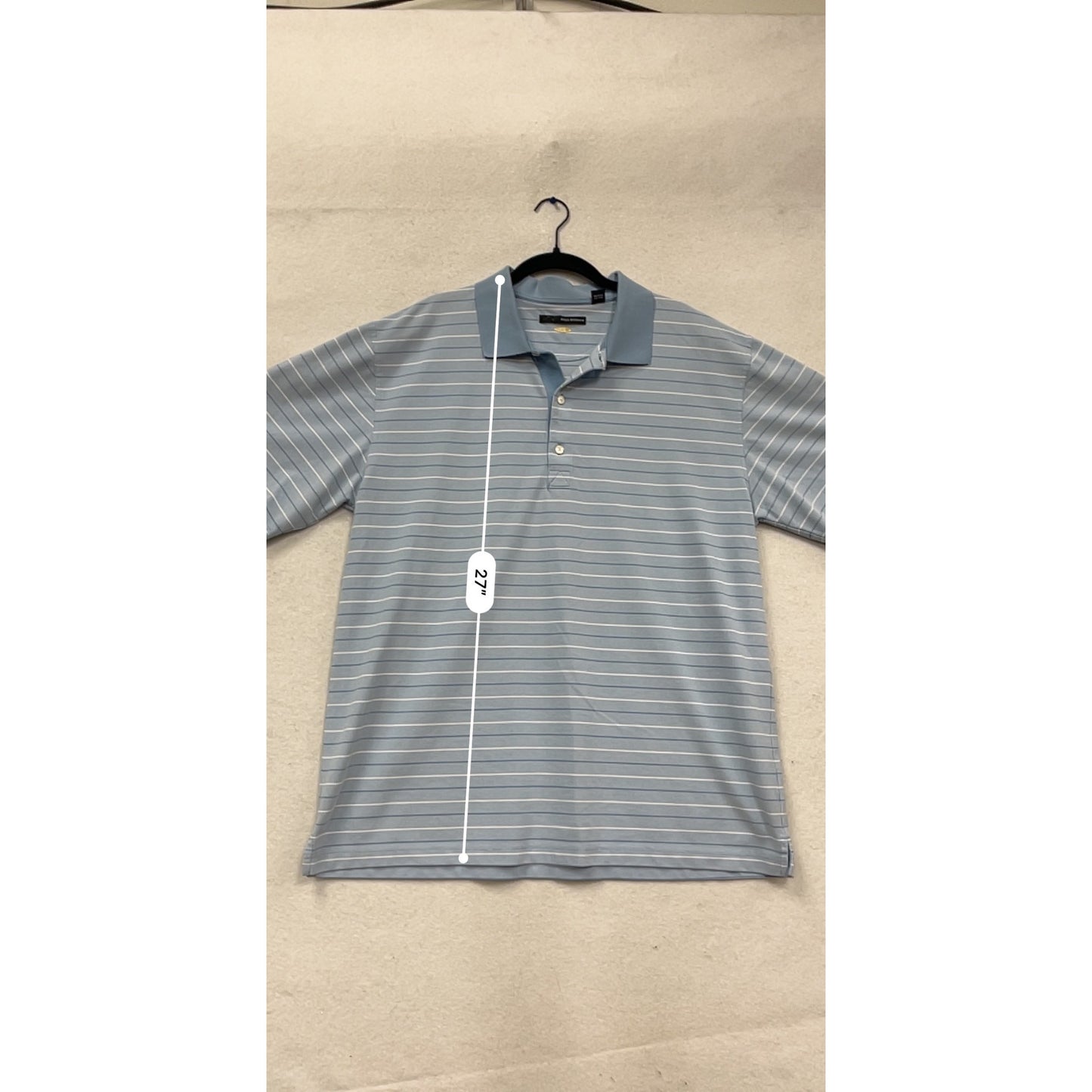 Greg Norman XL Light Blue Striped Polo Shirt #592A