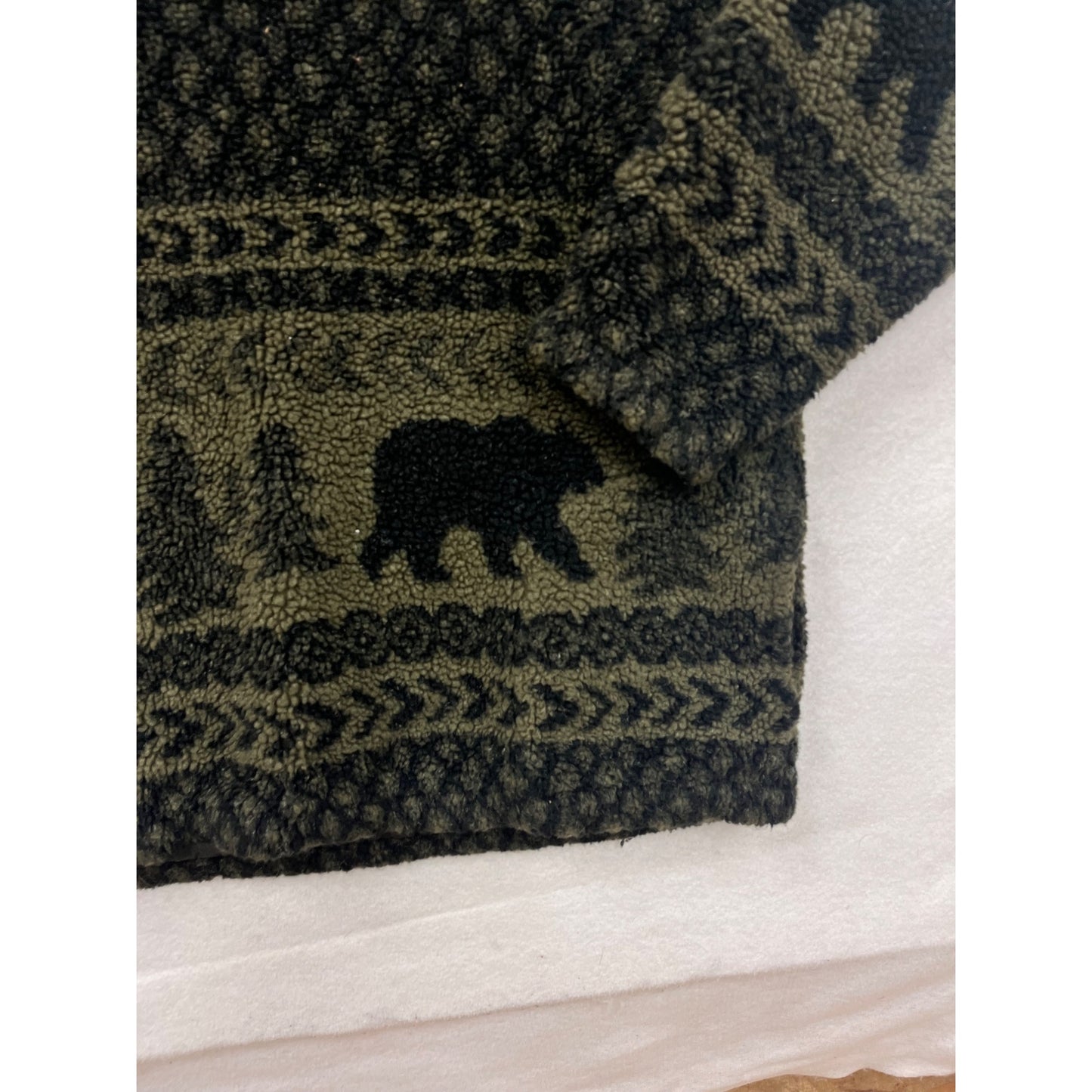Womens XL Forest-Themed Sherpa Quarter-Zip Pullover #8170