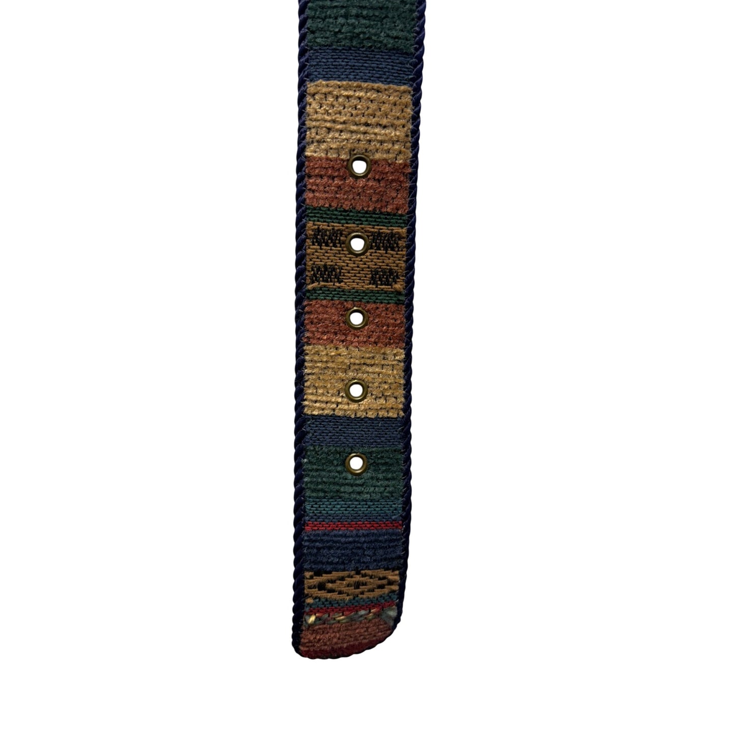 Vintage Elite Woven Southwestern Style Belt With Brass Buckle #7542