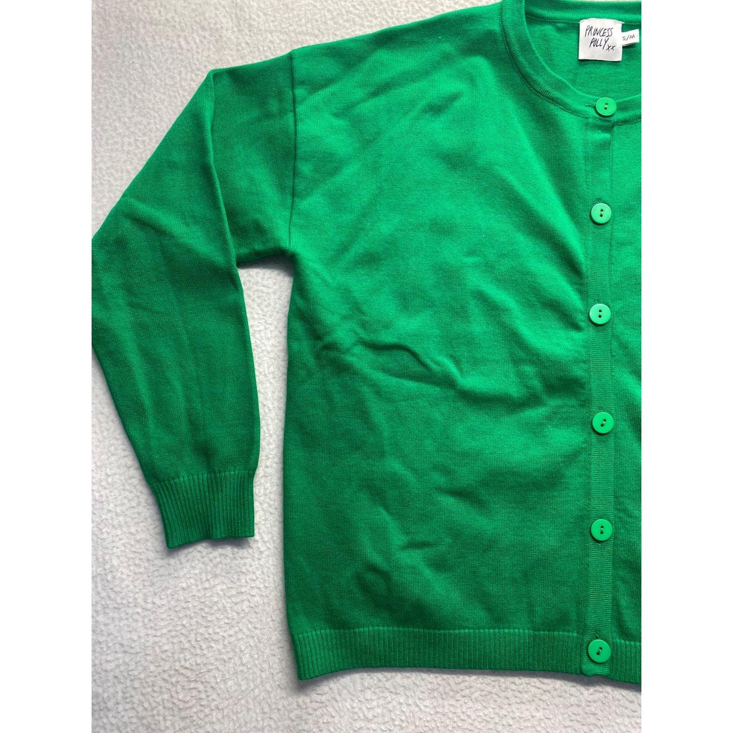 Princess Polly S/M Green Button-Up Cardigan Sweater #7077