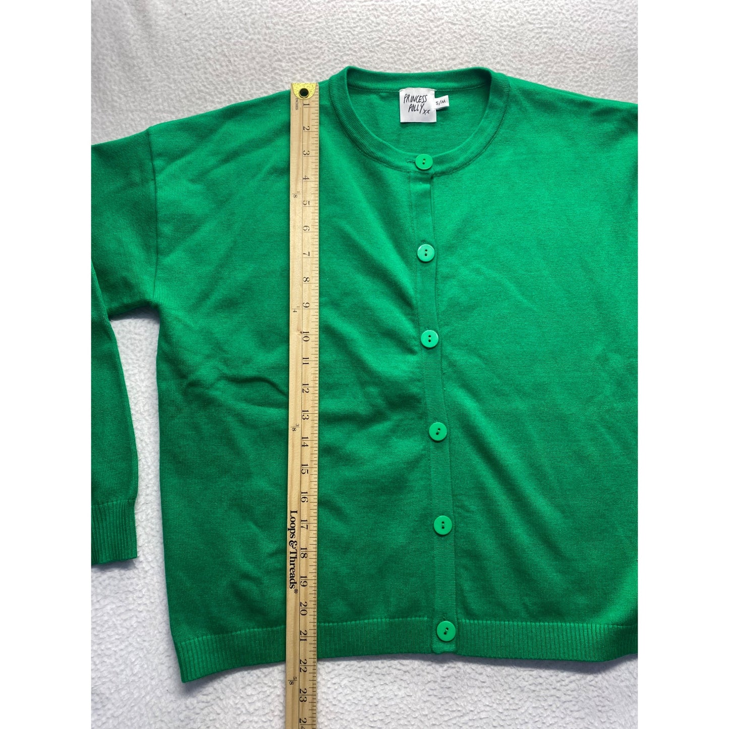 Princess Polly S/M Green Button-Up Cardigan Sweater #7077