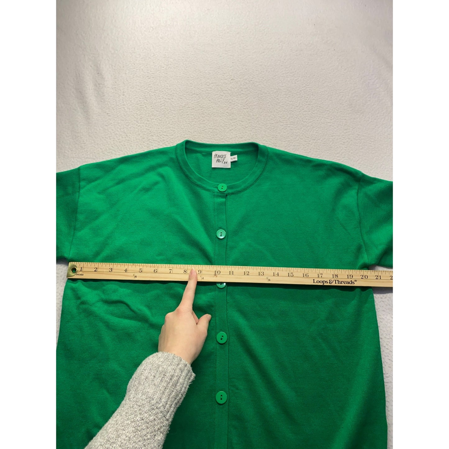 Princess Polly S/M Green Button-Up Cardigan Sweater #7077