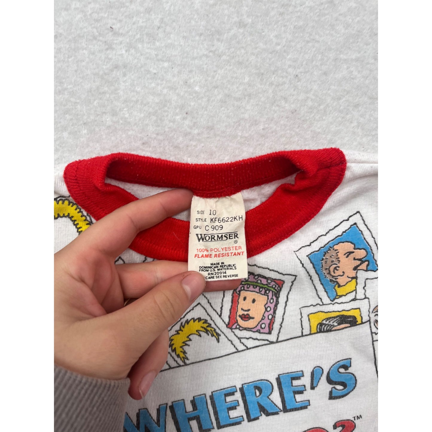 Vintage Wheres Waldo? Kids Graphic Long Sleeve Shirt Size 10 #912A