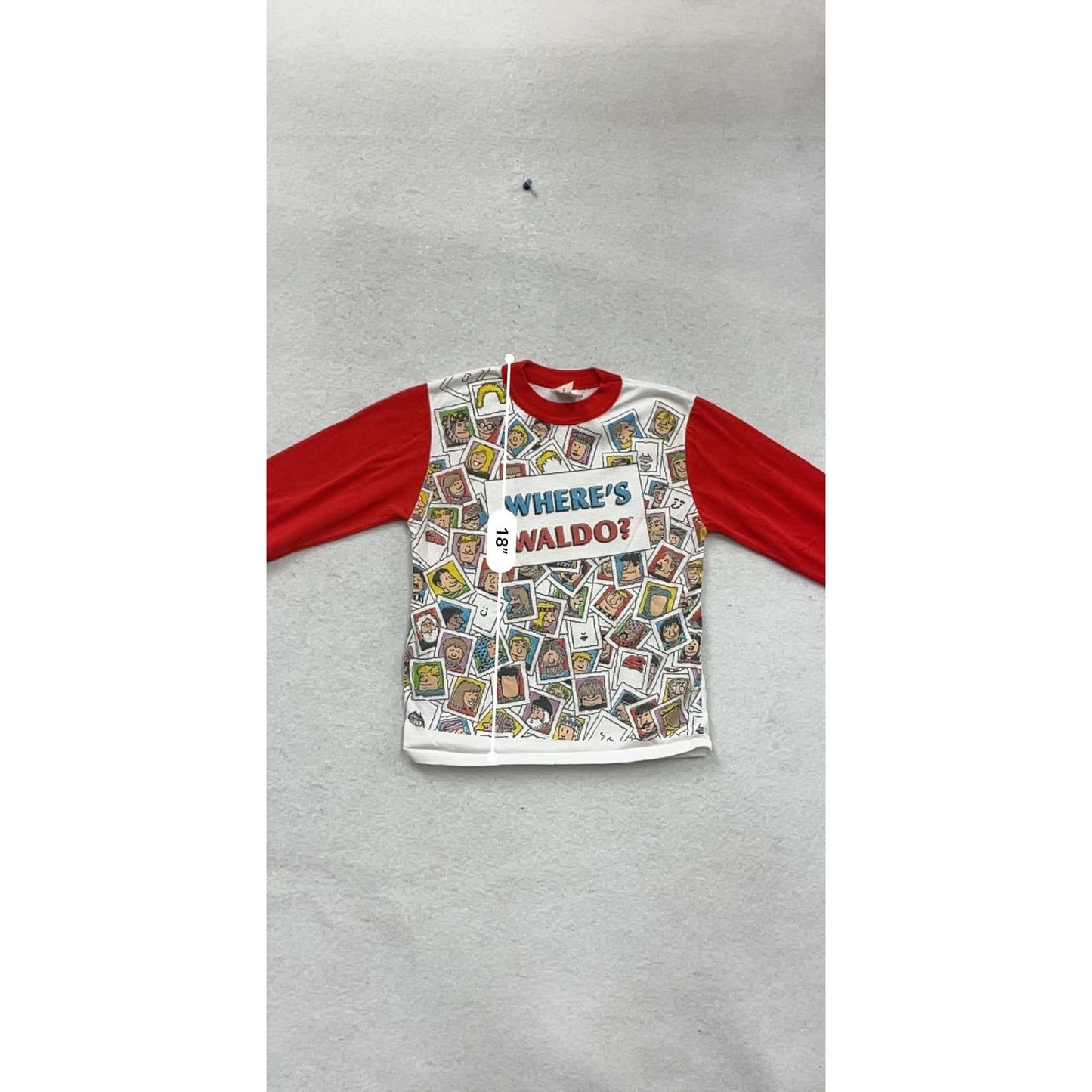 Vintage Wheres Waldo? Kids Graphic Long Sleeve Shirt Size 10 #912A