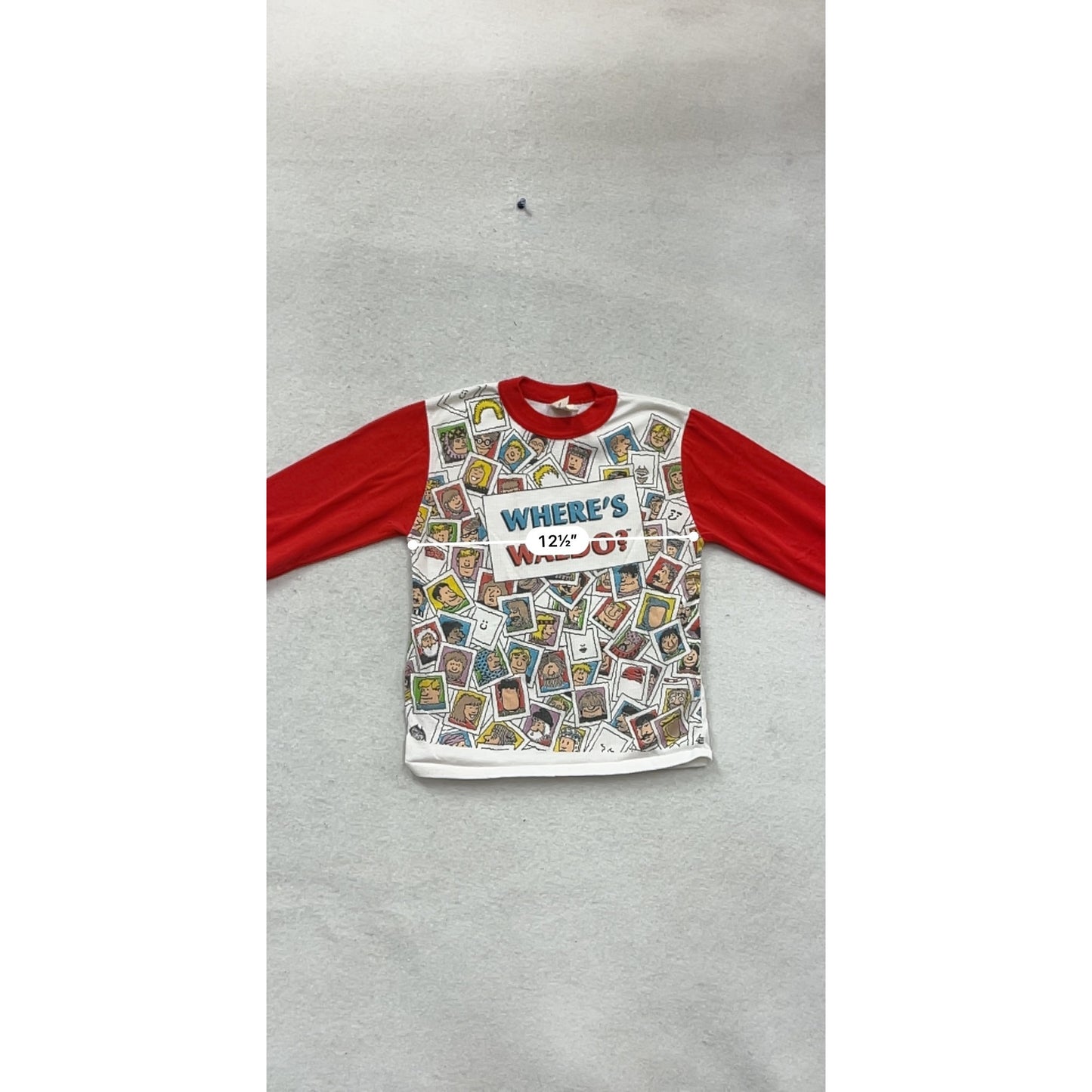 Vintage Wheres Waldo? Kids Graphic Long Sleeve Shirt Size 10 #912A