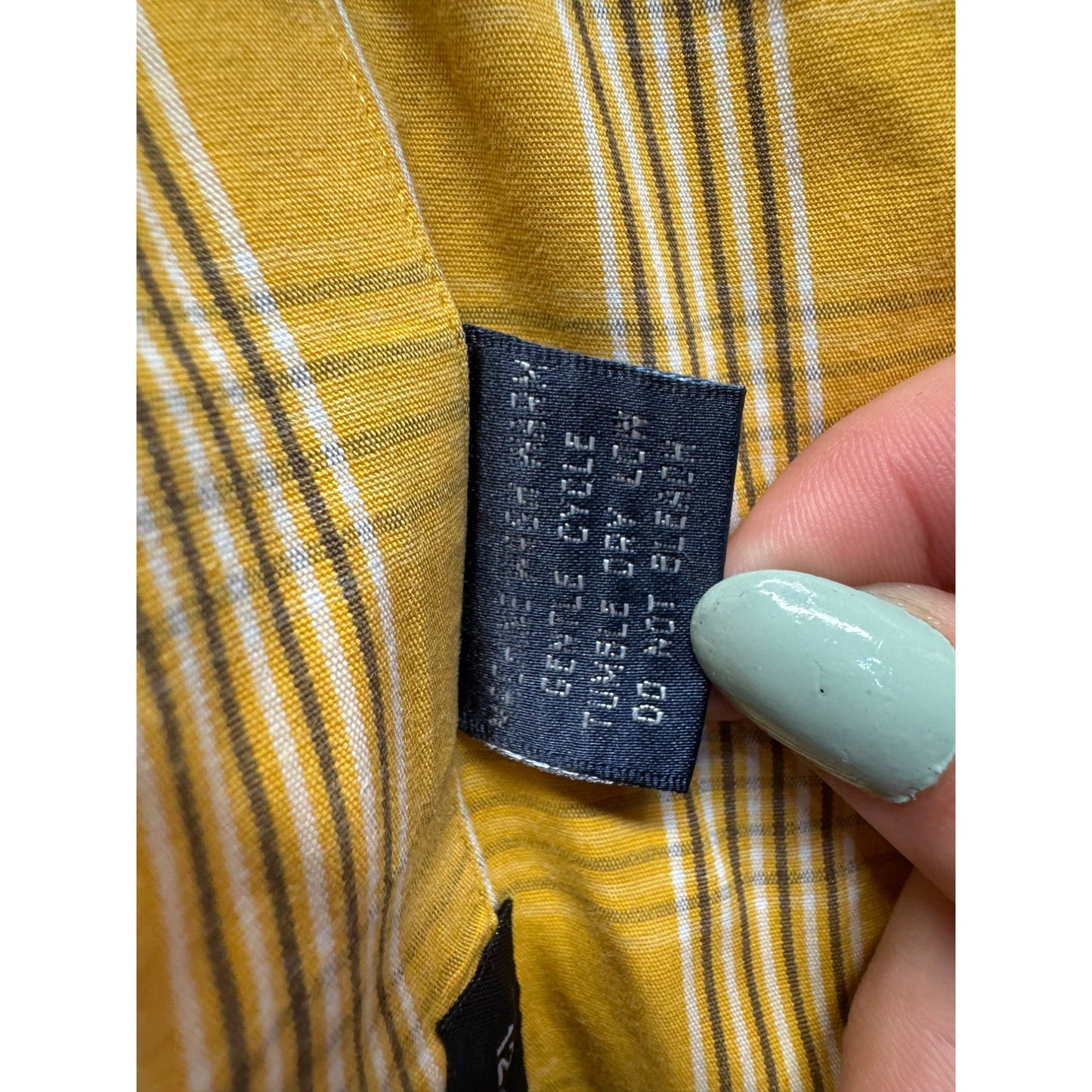 Faconnable Yellow & White Plaid Long Sleeve Button-Down Shirt 100% Cotton #7795