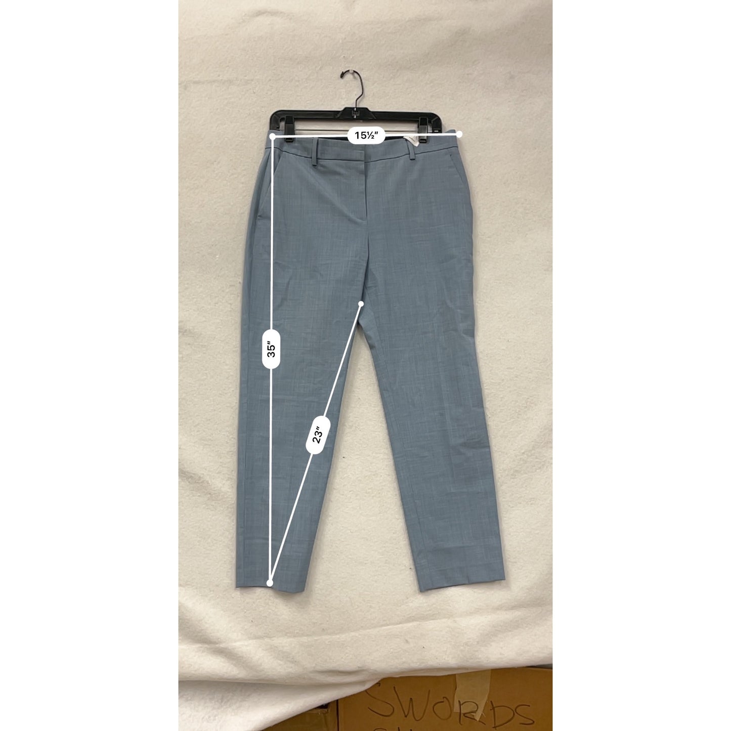Theory Womens Gray Wool-Blend Trousers Sz 6 With Front & Back Pockets #8050