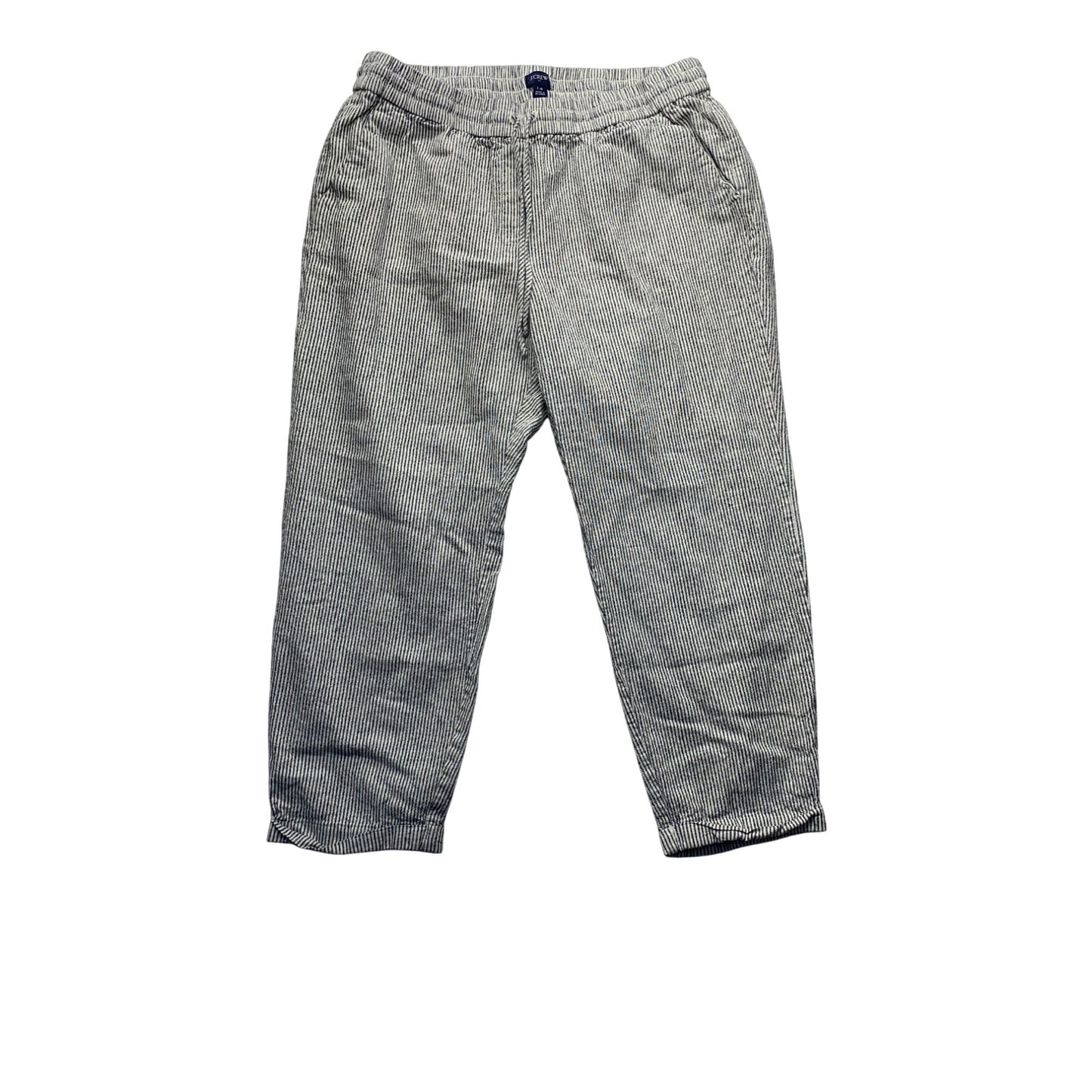 J.Crew Womens Striped Linen/Cotton Blend Elastic-Waist Pants #7326