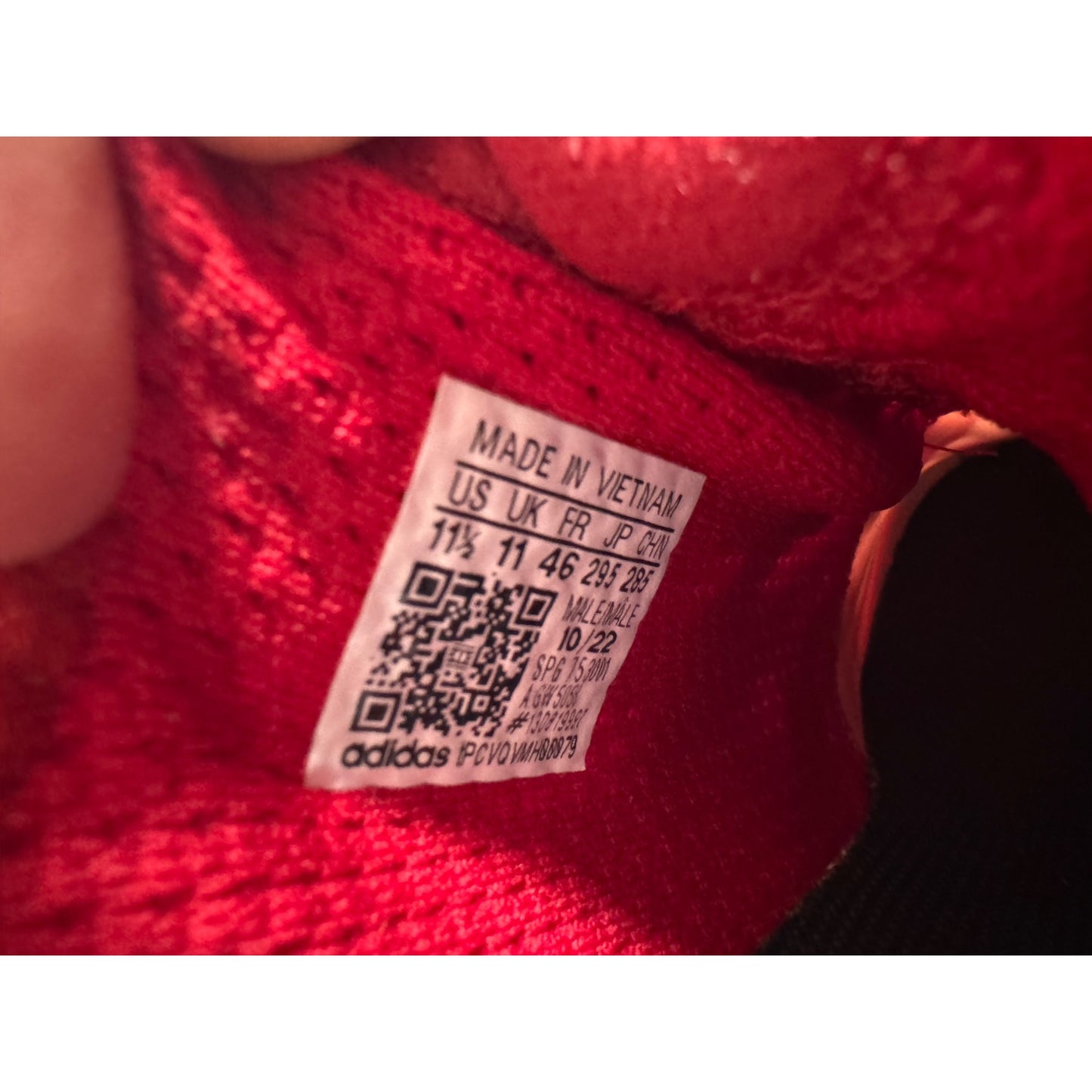 Adidas Adizero Mens Red & White Football Cleats Size 11 #392B