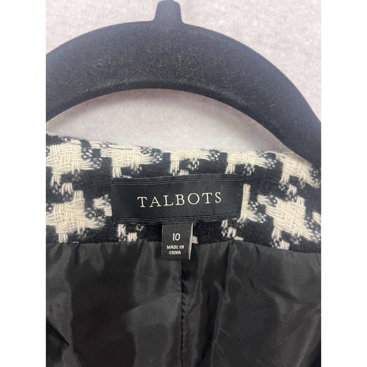Talbots Houndstooth Blazer Size 10 #362A